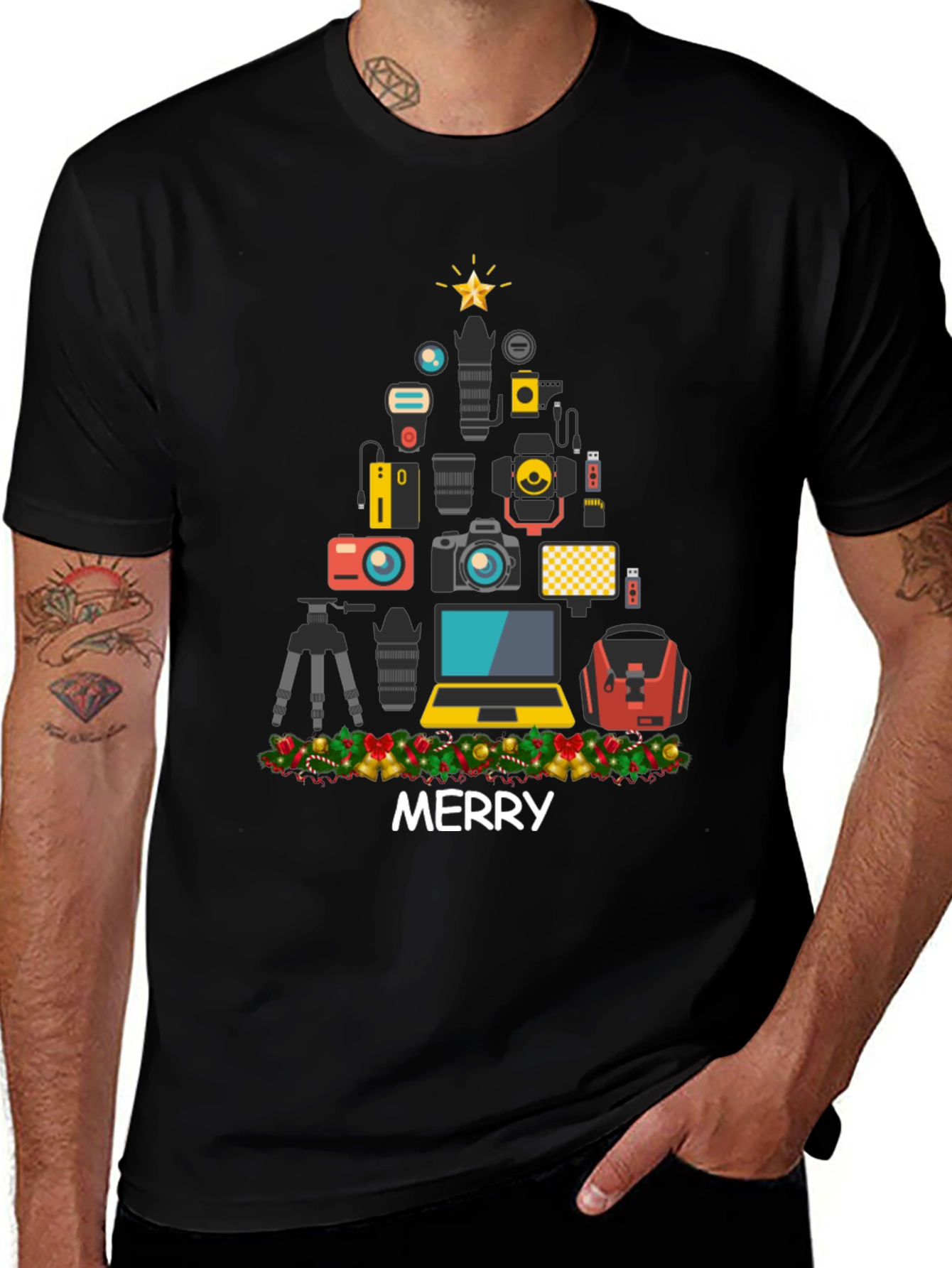 Photographer Christmas Tree T-Shirt