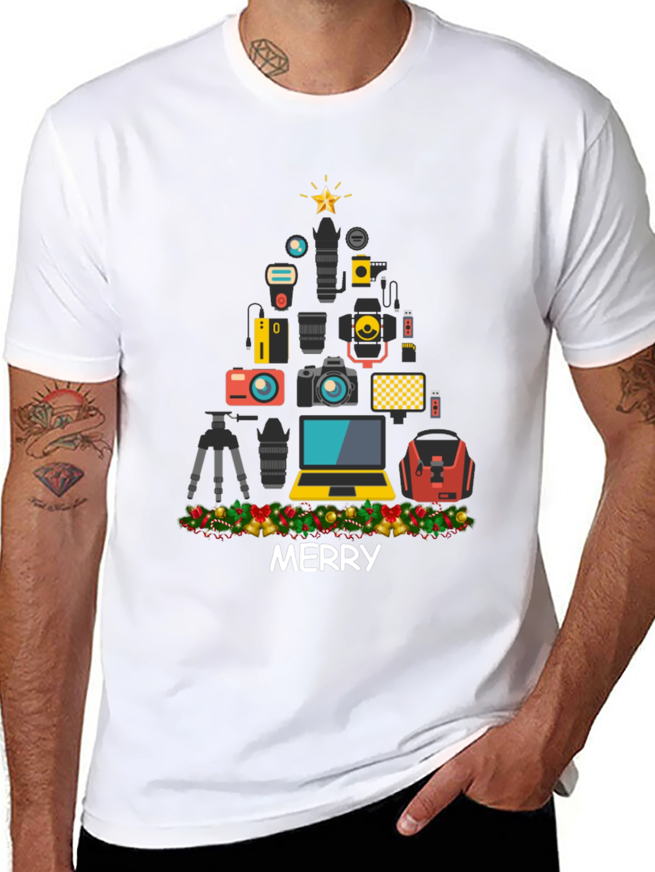 Photographer Christmas Tree T-Shirt