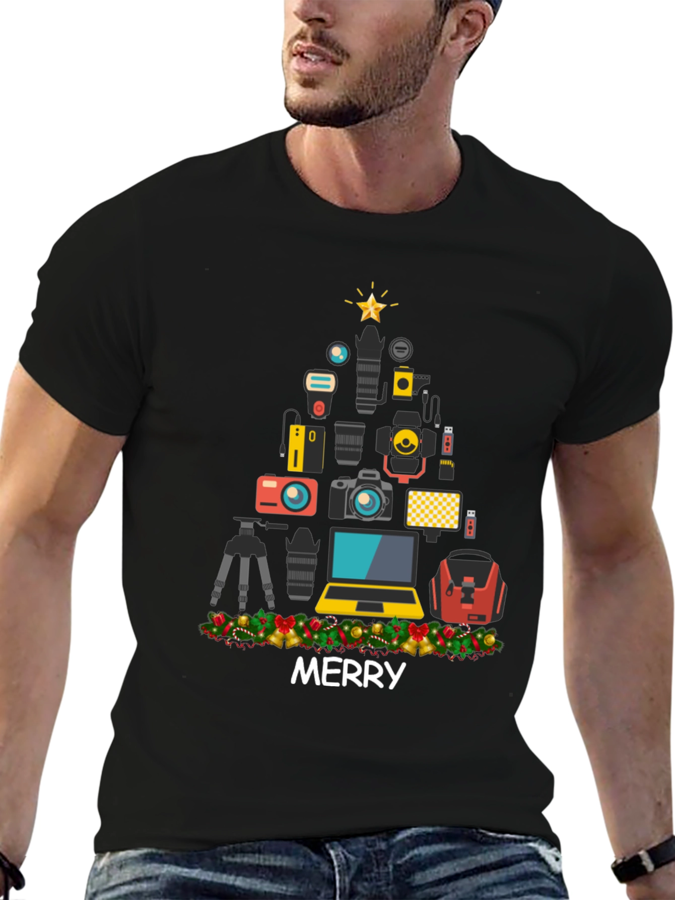 Photographer Christmas Tree T-Shirt