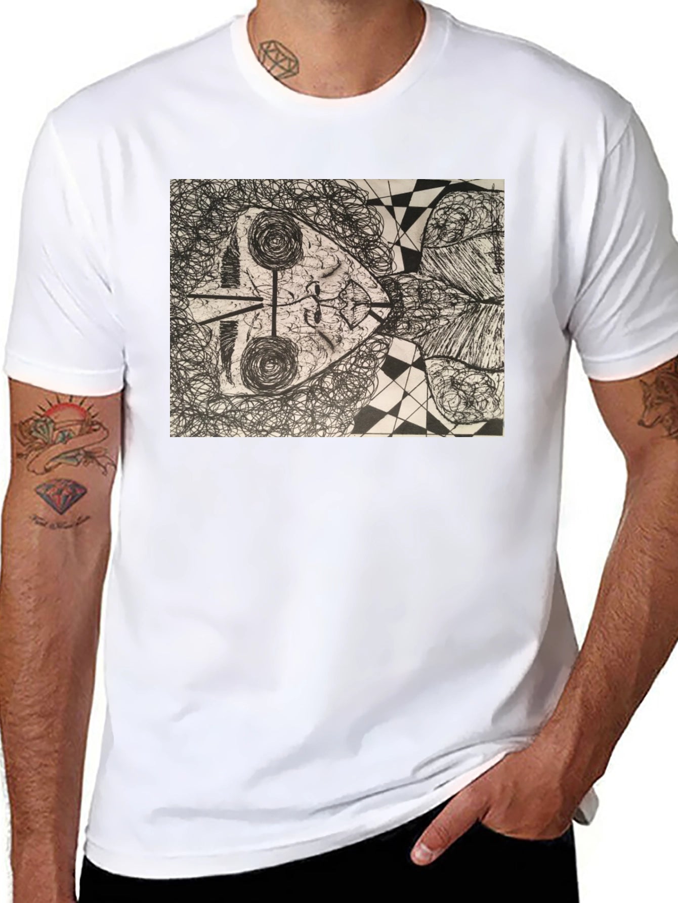 Abstract Art Graphic Tee - Modern Black T-Shirt