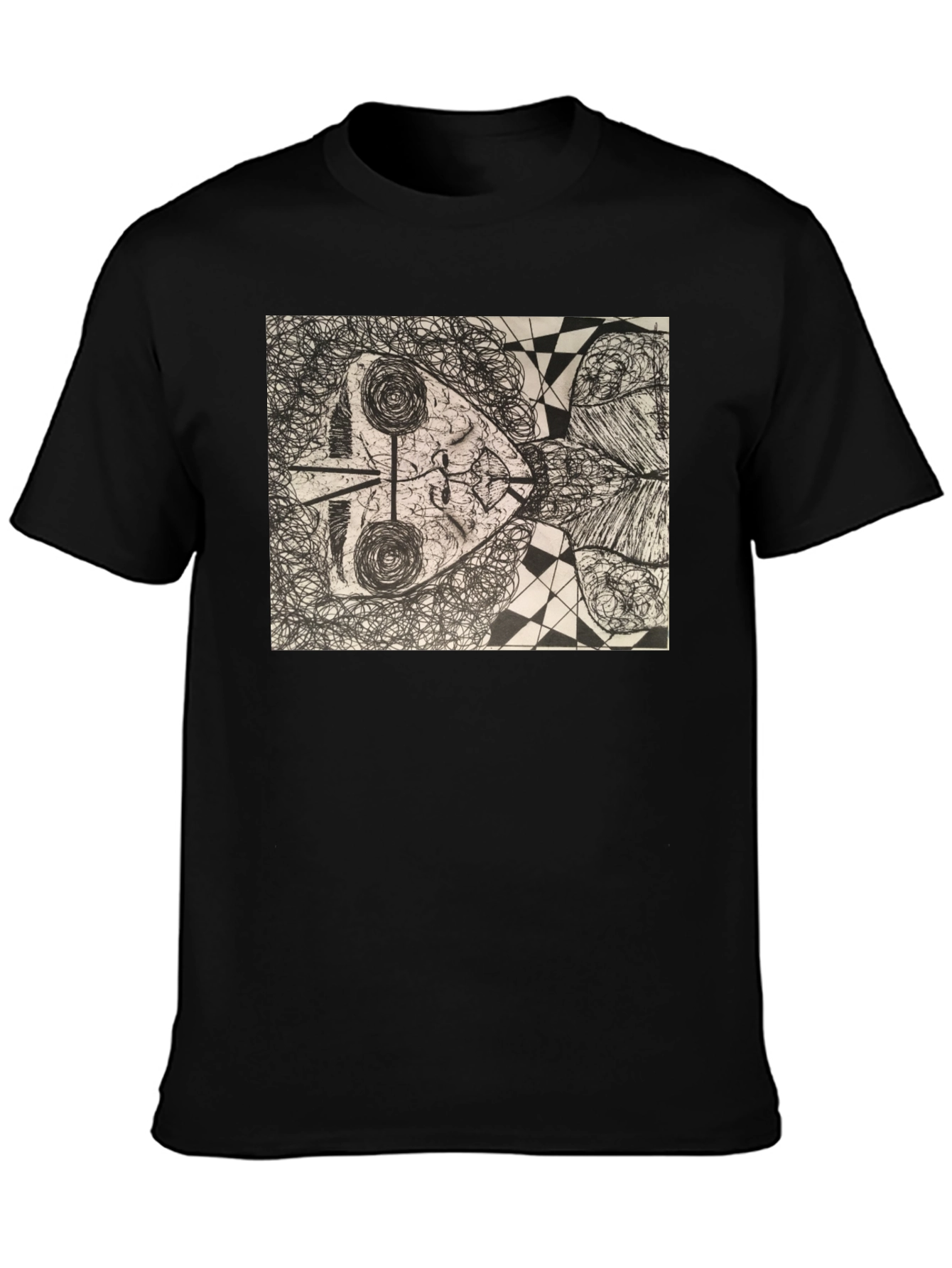 Abstract Art Graphic Tee - Modern Black T-Shirt