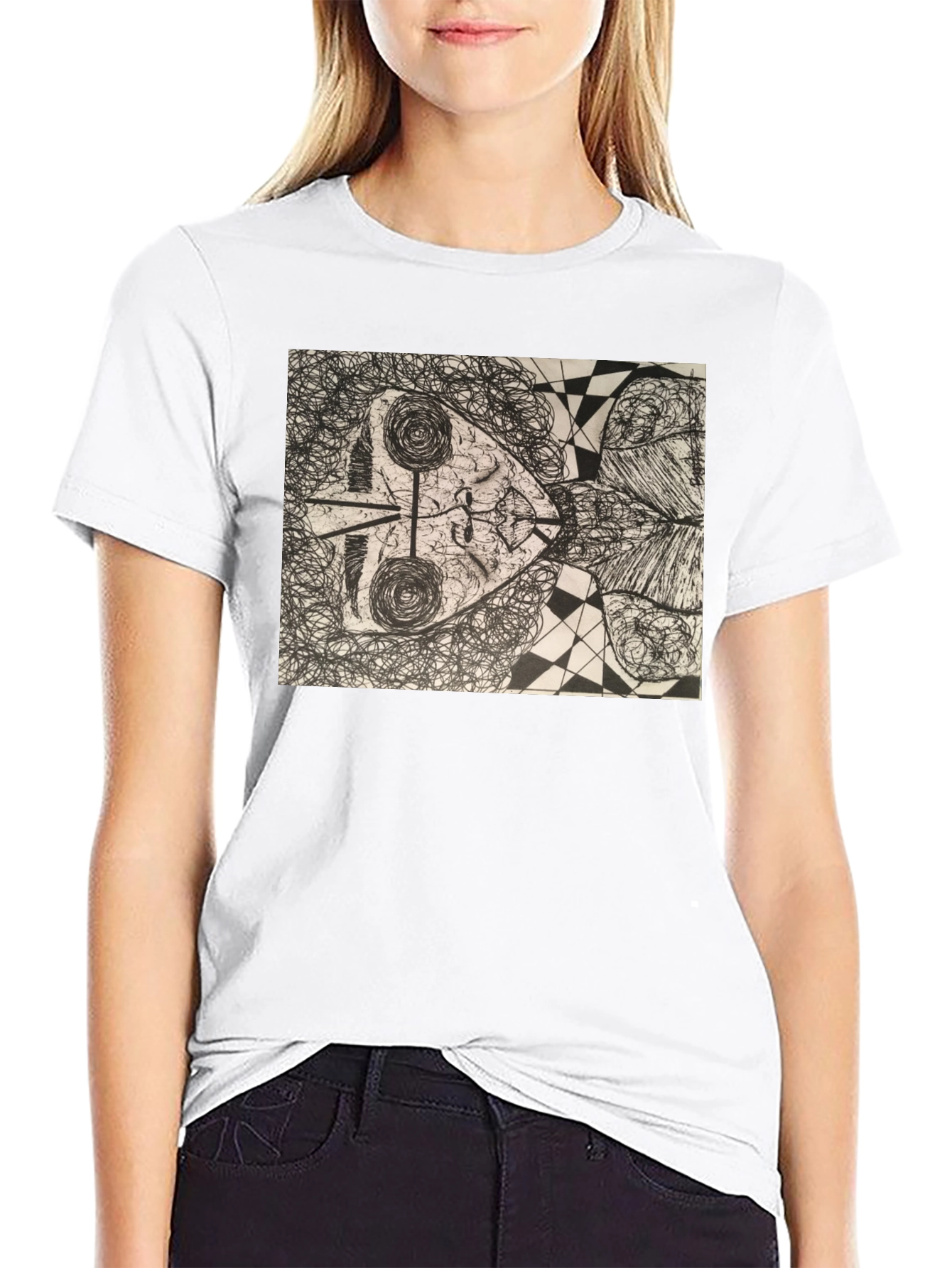 Abstract Art Graphic Tee - Modern Black T-Shirt