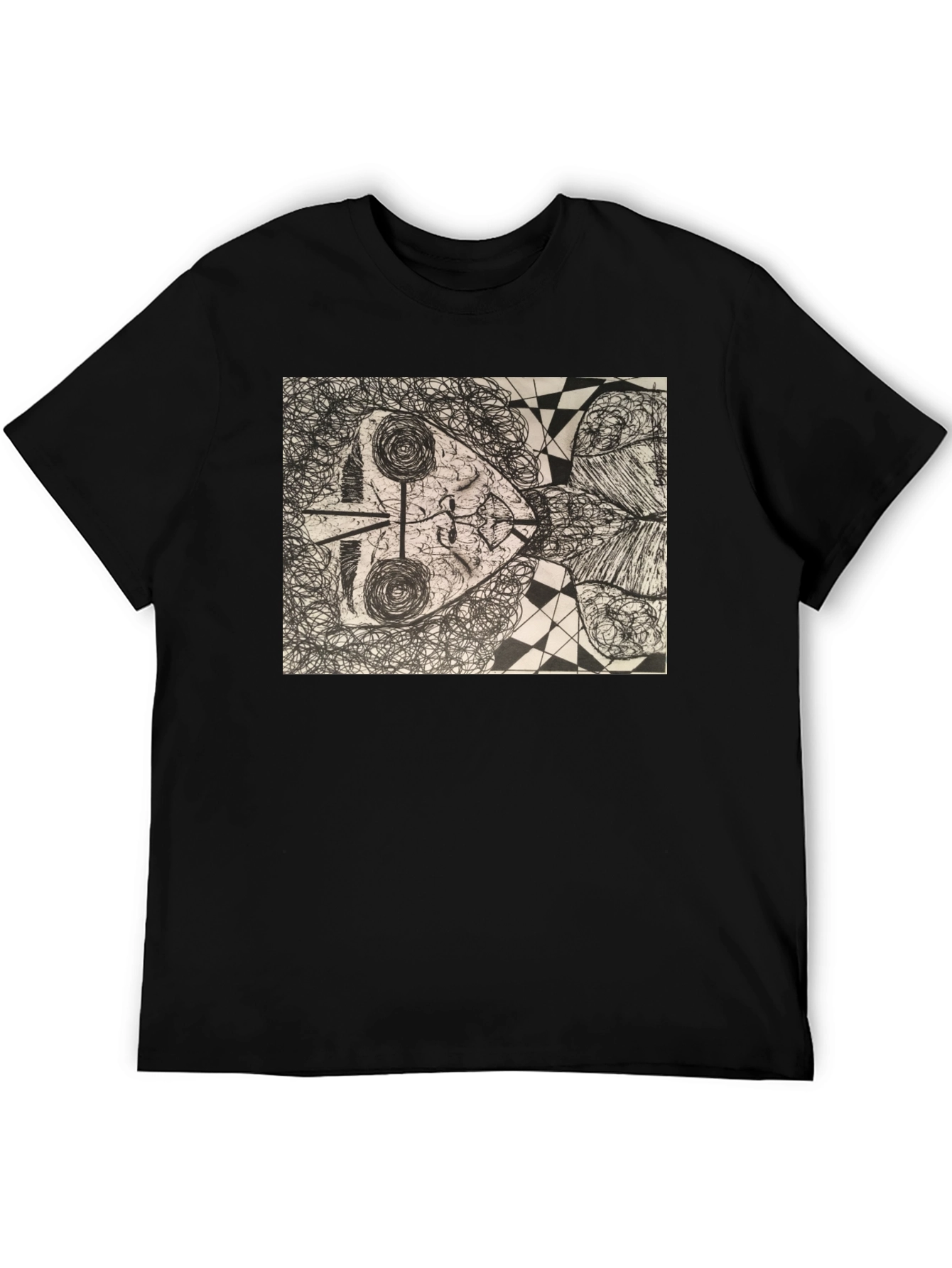 Abstract Art Graphic Tee - Modern Black T-Shirt