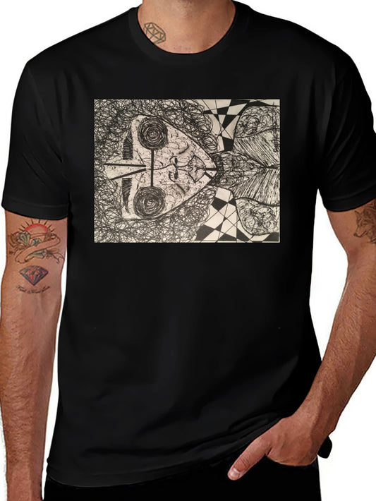 Abstract Art Graphic Tee - Modern Black T-Shirt