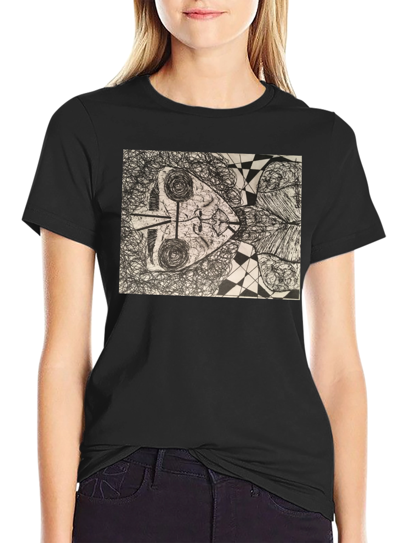 Abstract Art Graphic Tee - Modern Black T-Shirt