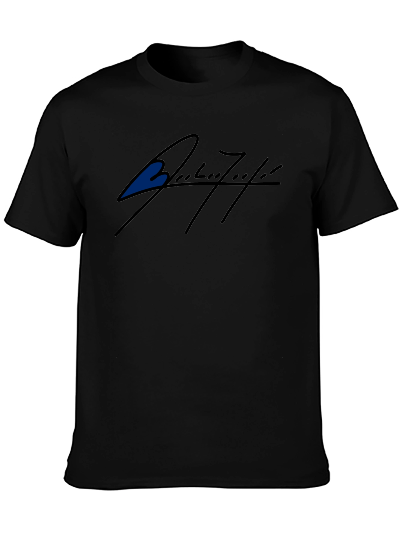 Black T-Shirt with Stylish Signature Graphic