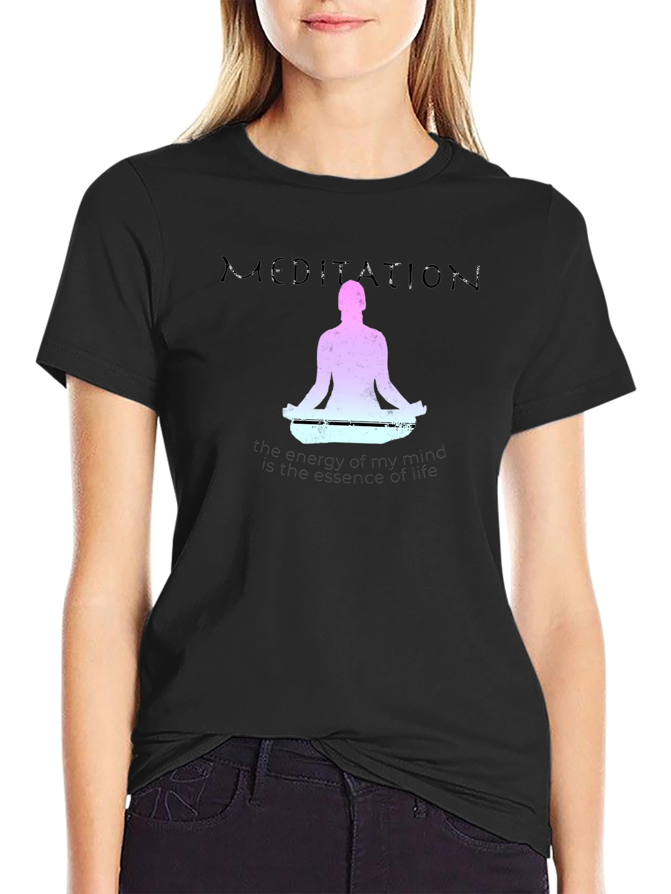 Meditation T-Shirt - Mindful Energy Essence of Life