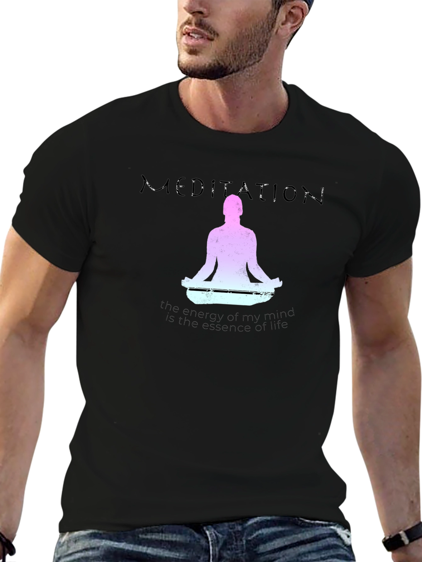 Meditation T-Shirt - Mindful Energy Essence of Life