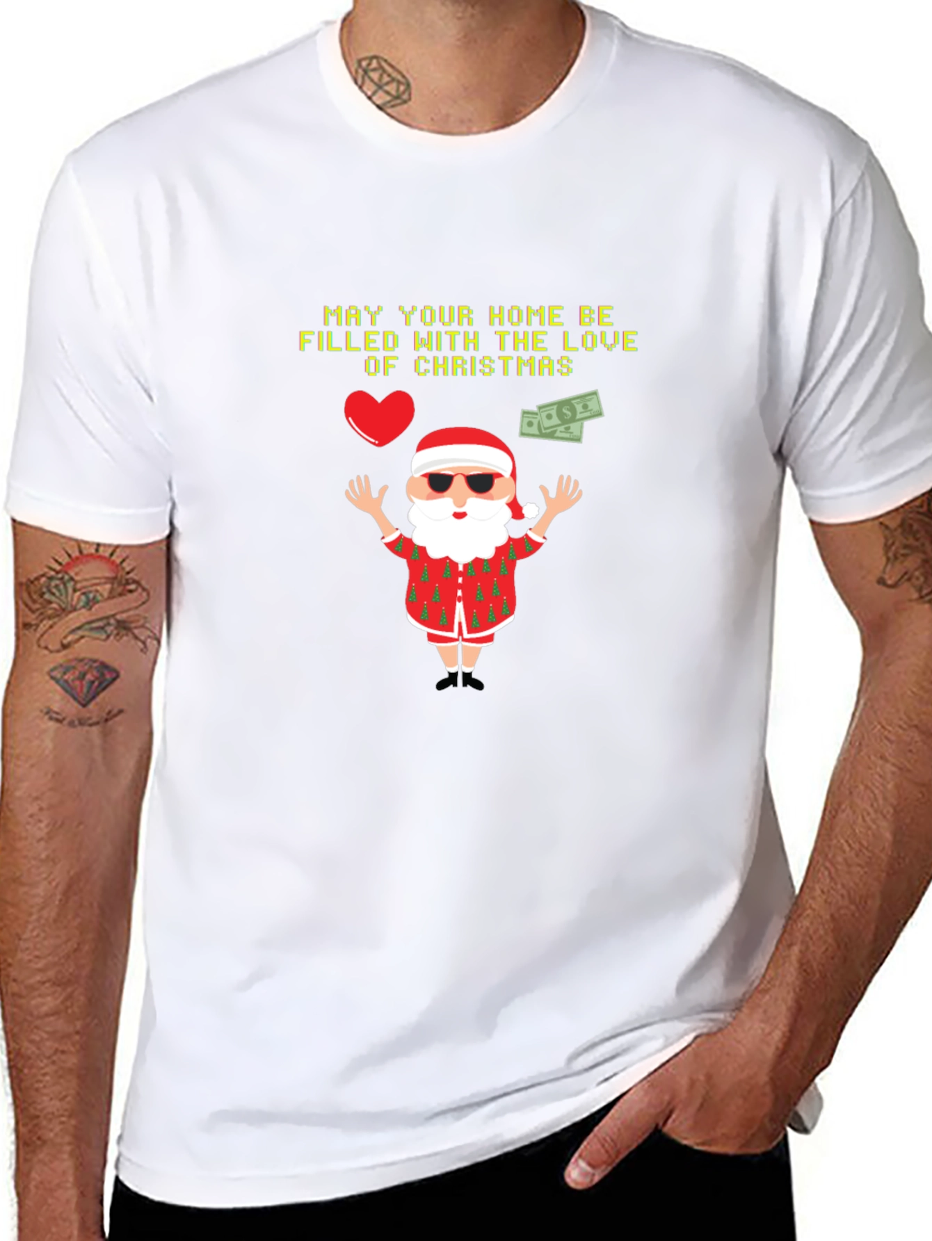 Festive Christmas Santa Graphic T-Shirt