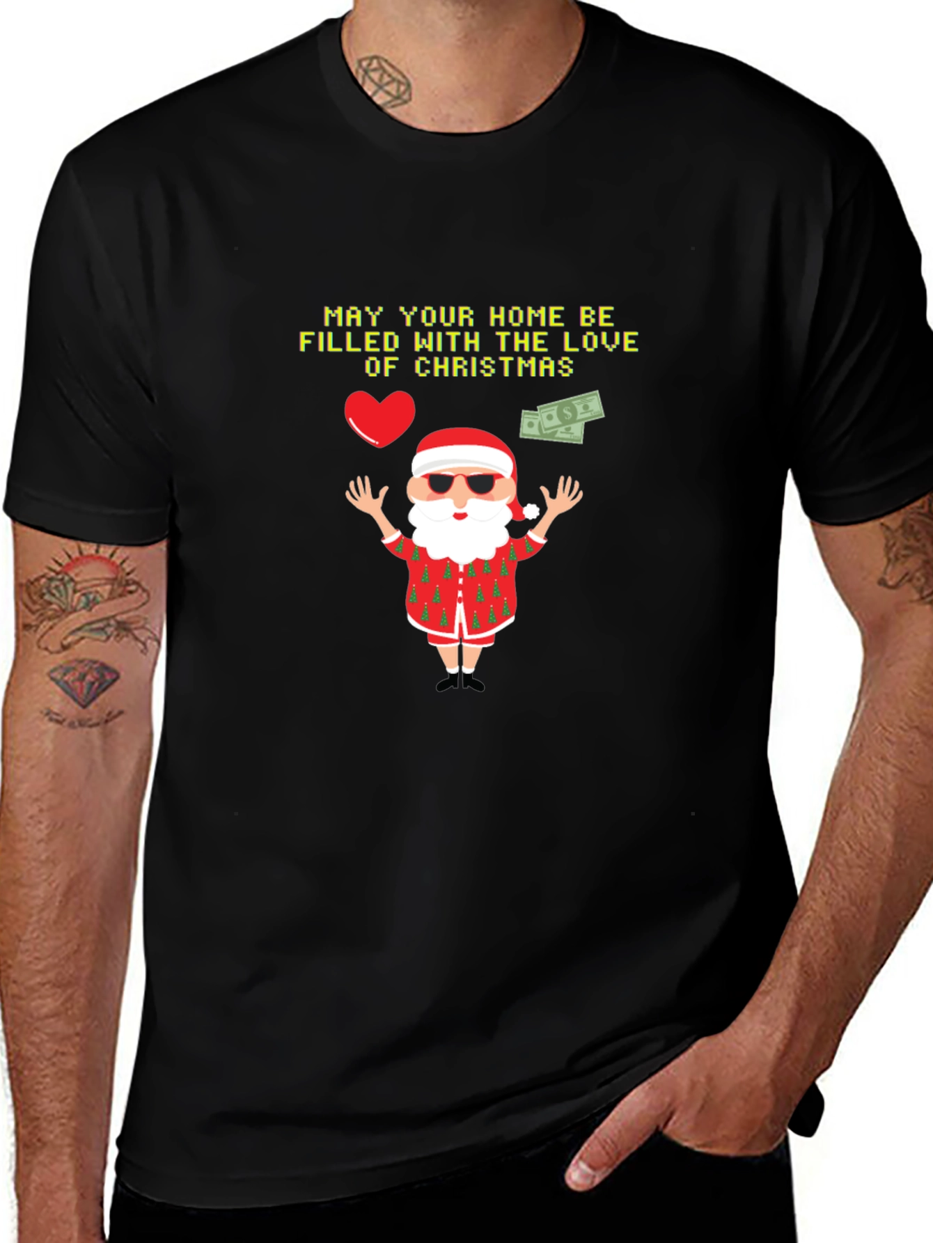 Festive Christmas Santa Graphic T-Shirt