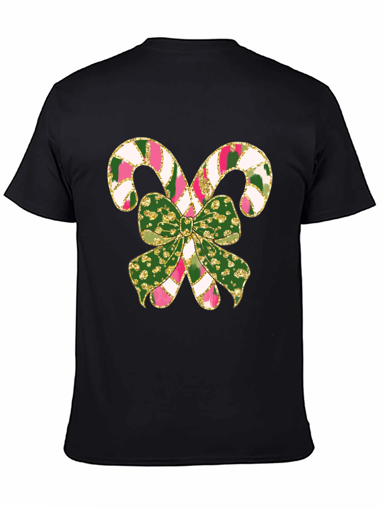Festive Candy Cane Bow Graphic Tee