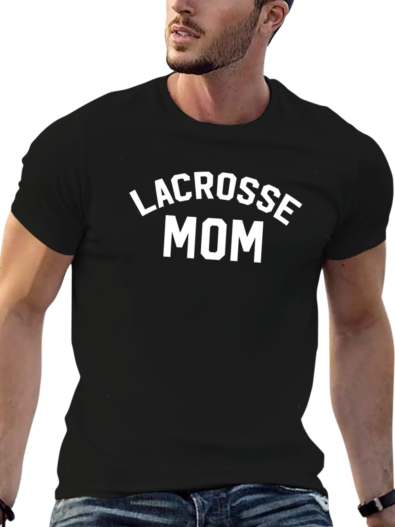 Lacrosse Mom Black Graphic T-Shirt