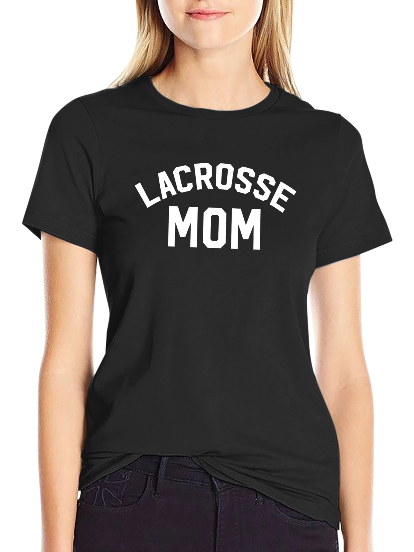 Lacrosse Mom Black Graphic T-Shirt