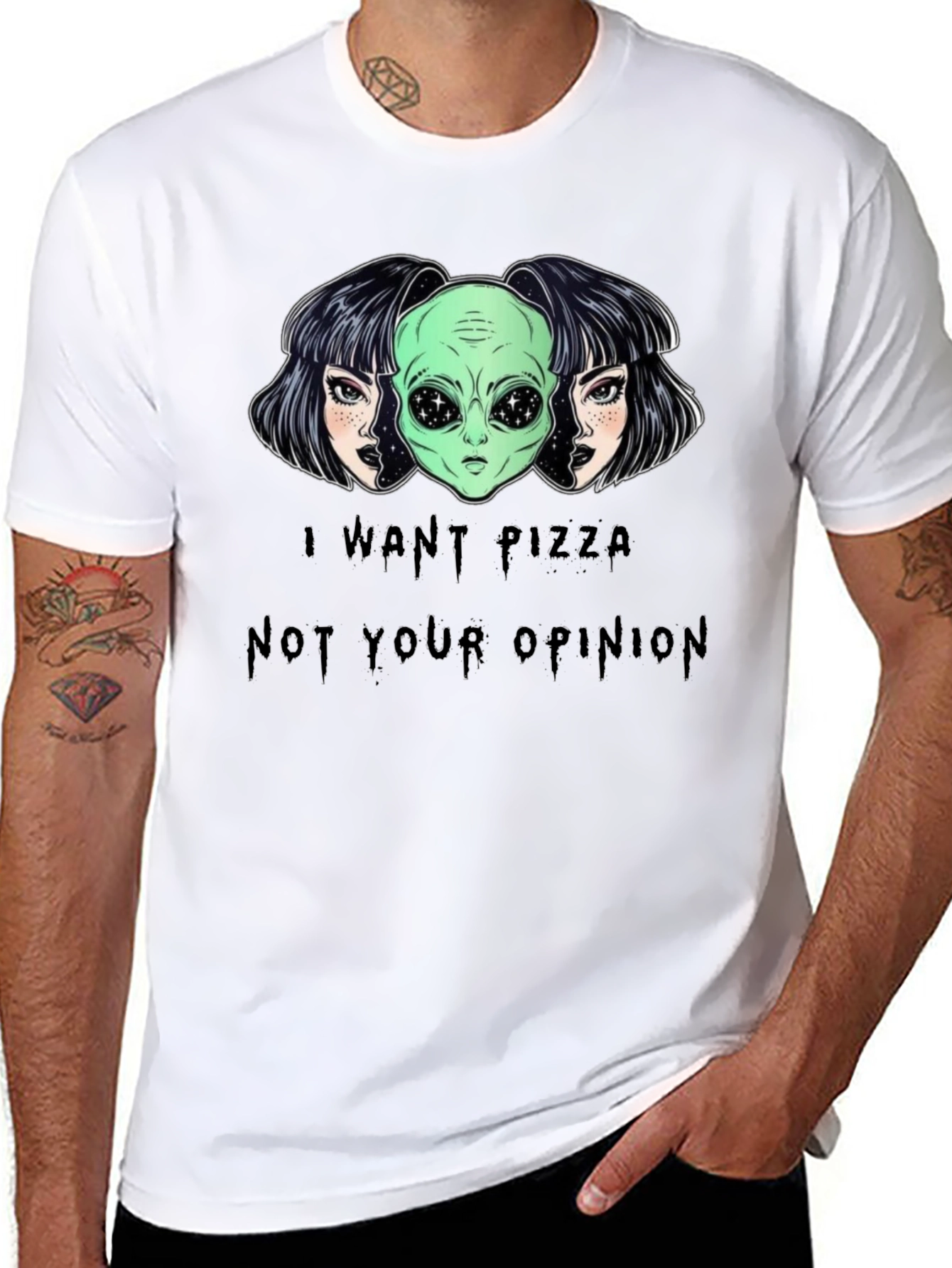 I Want Pizza Not Your Opinion Graphic Tee
