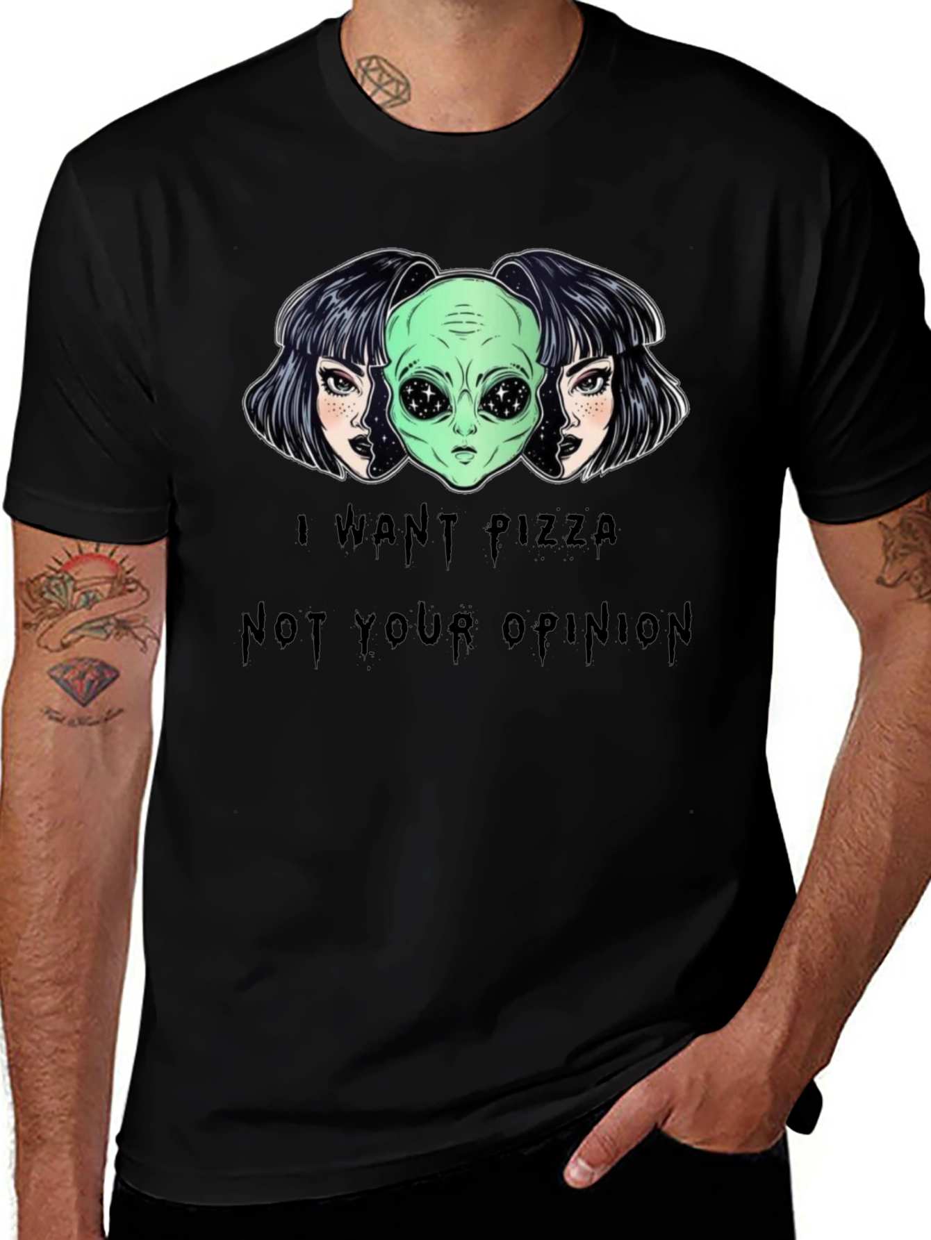 I Want Pizza Not Your Opinion Graphic Tee