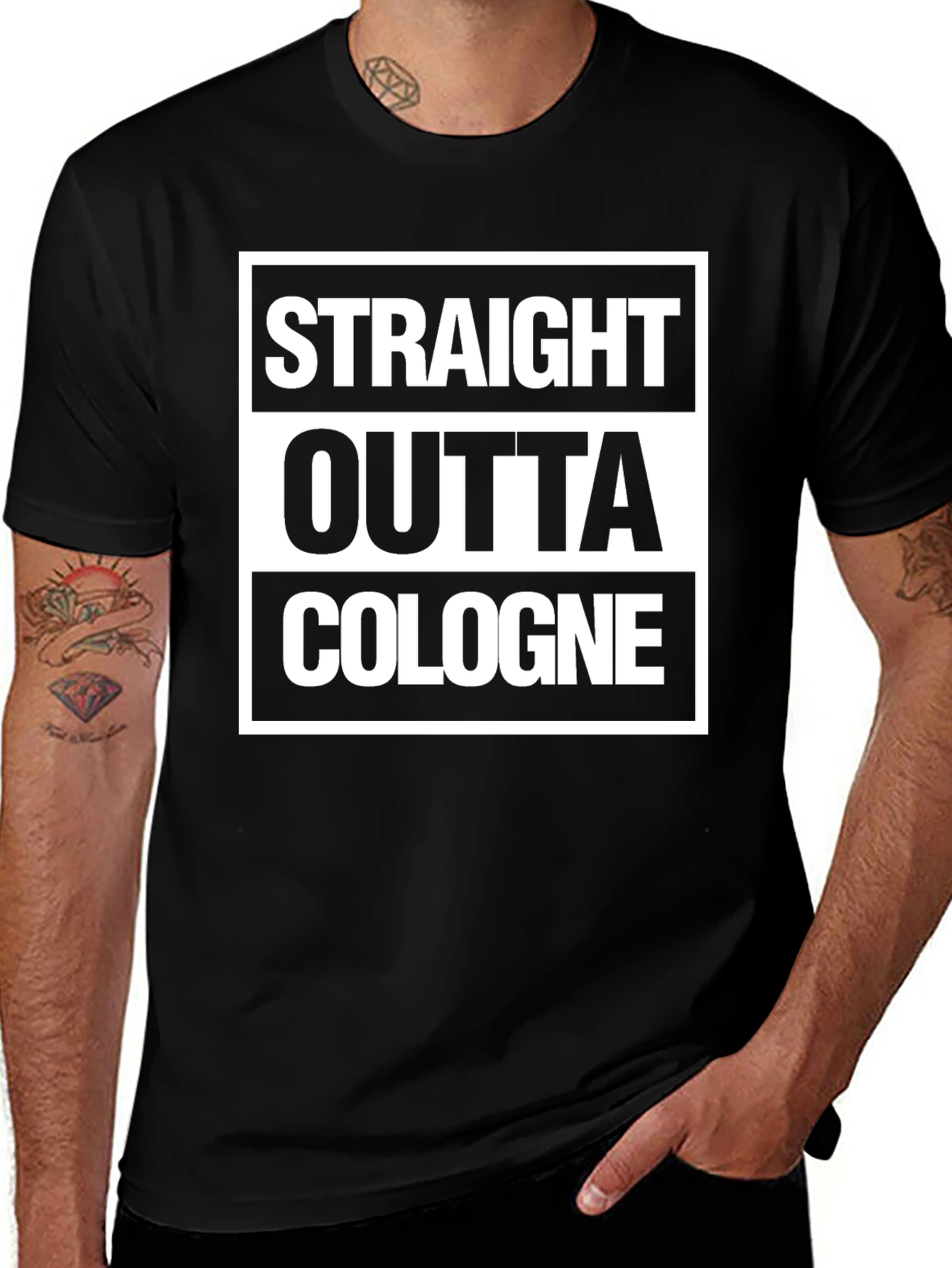 Straight Outta Cologne - Black T-Shirt