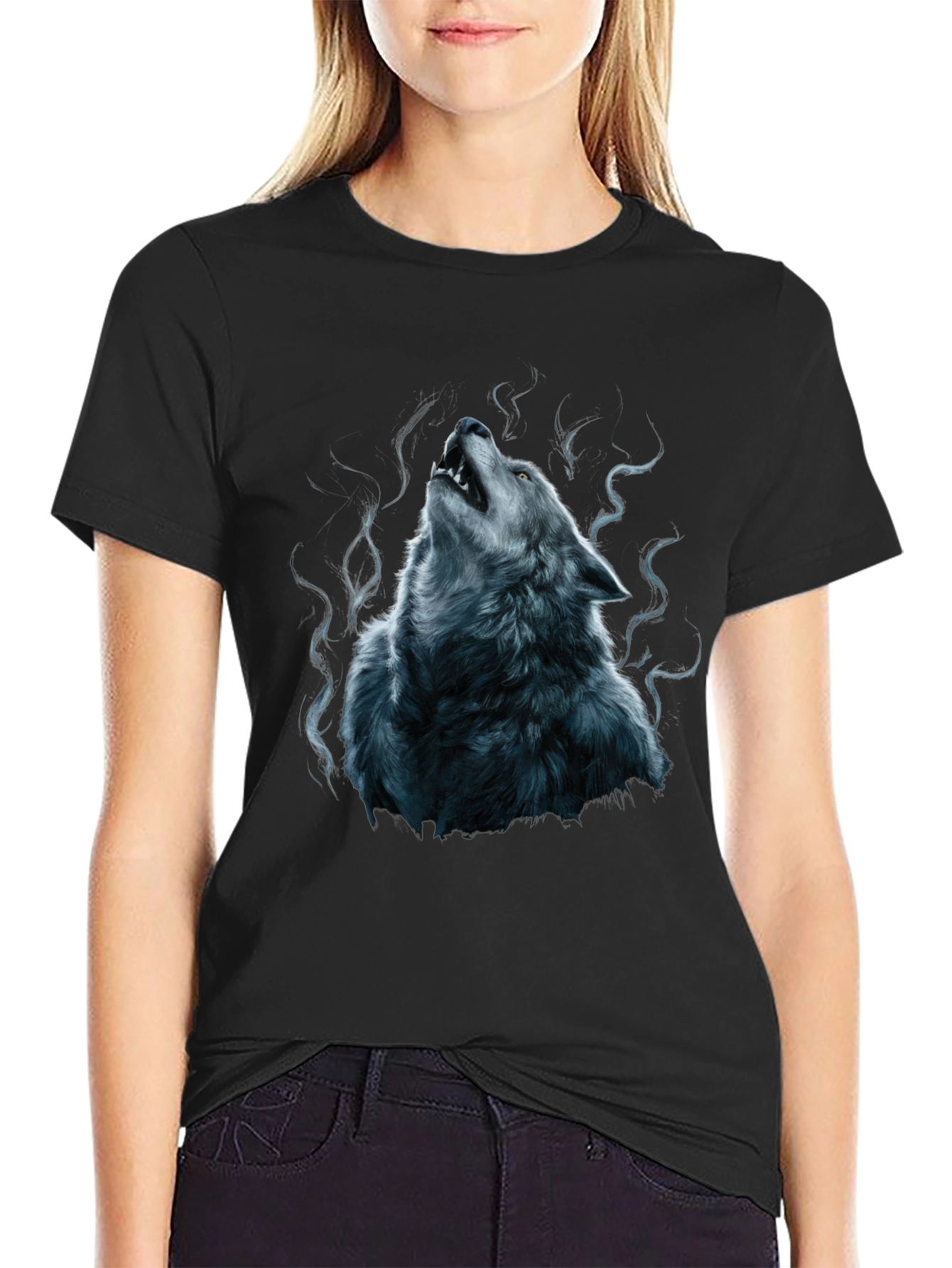 Wolf Howl Graphic Tee - Mens Black T-Shirt