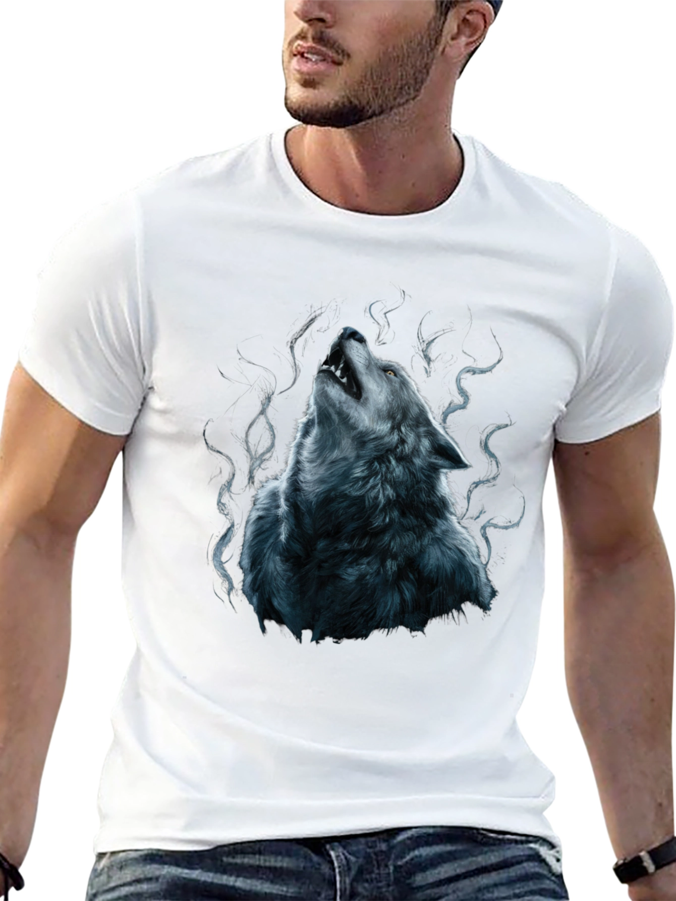 Wolf Howl Graphic Tee - Mens Black T-Shirt