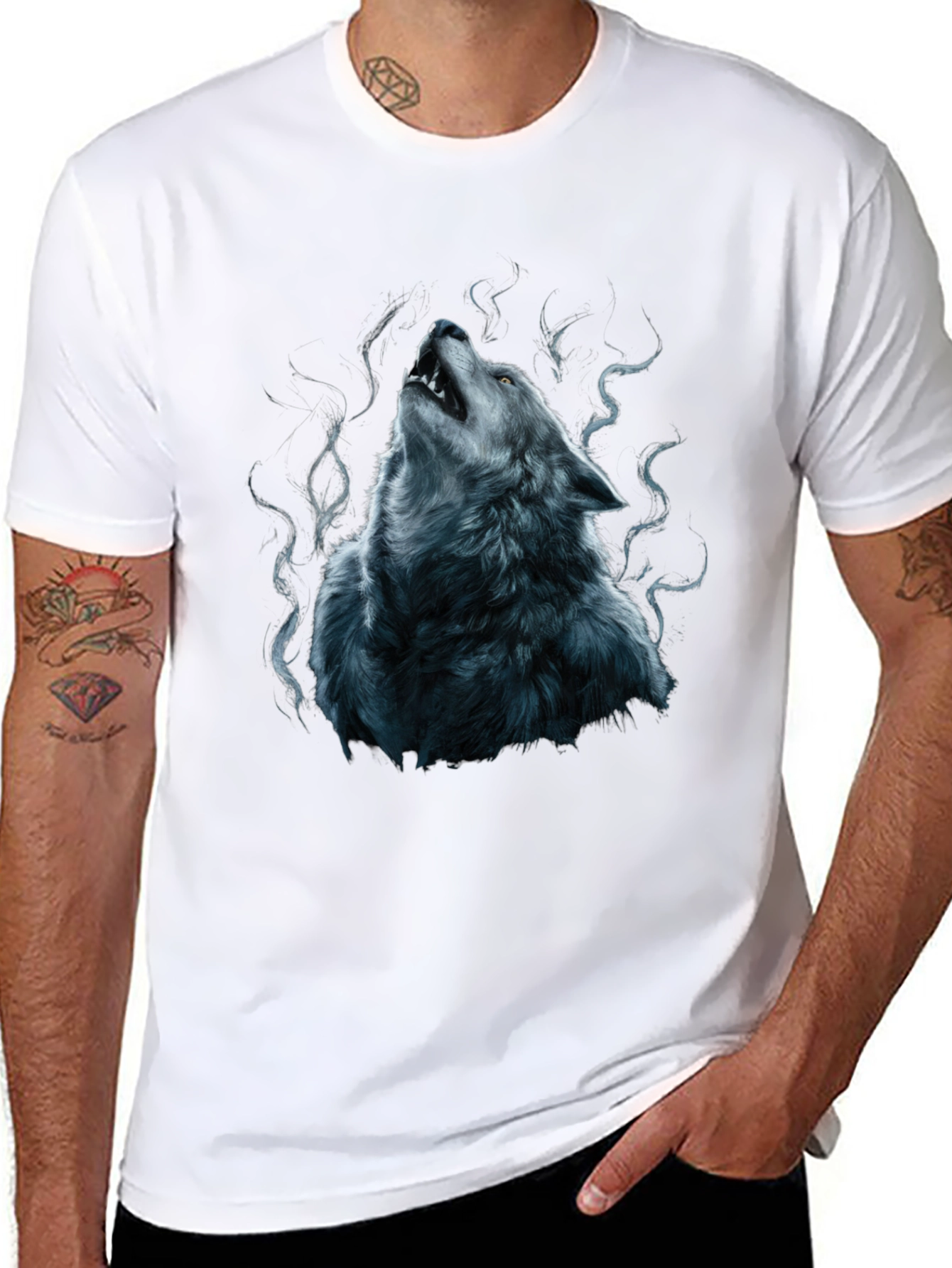 Wolf Howl Graphic Tee - Mens Black T-Shirt