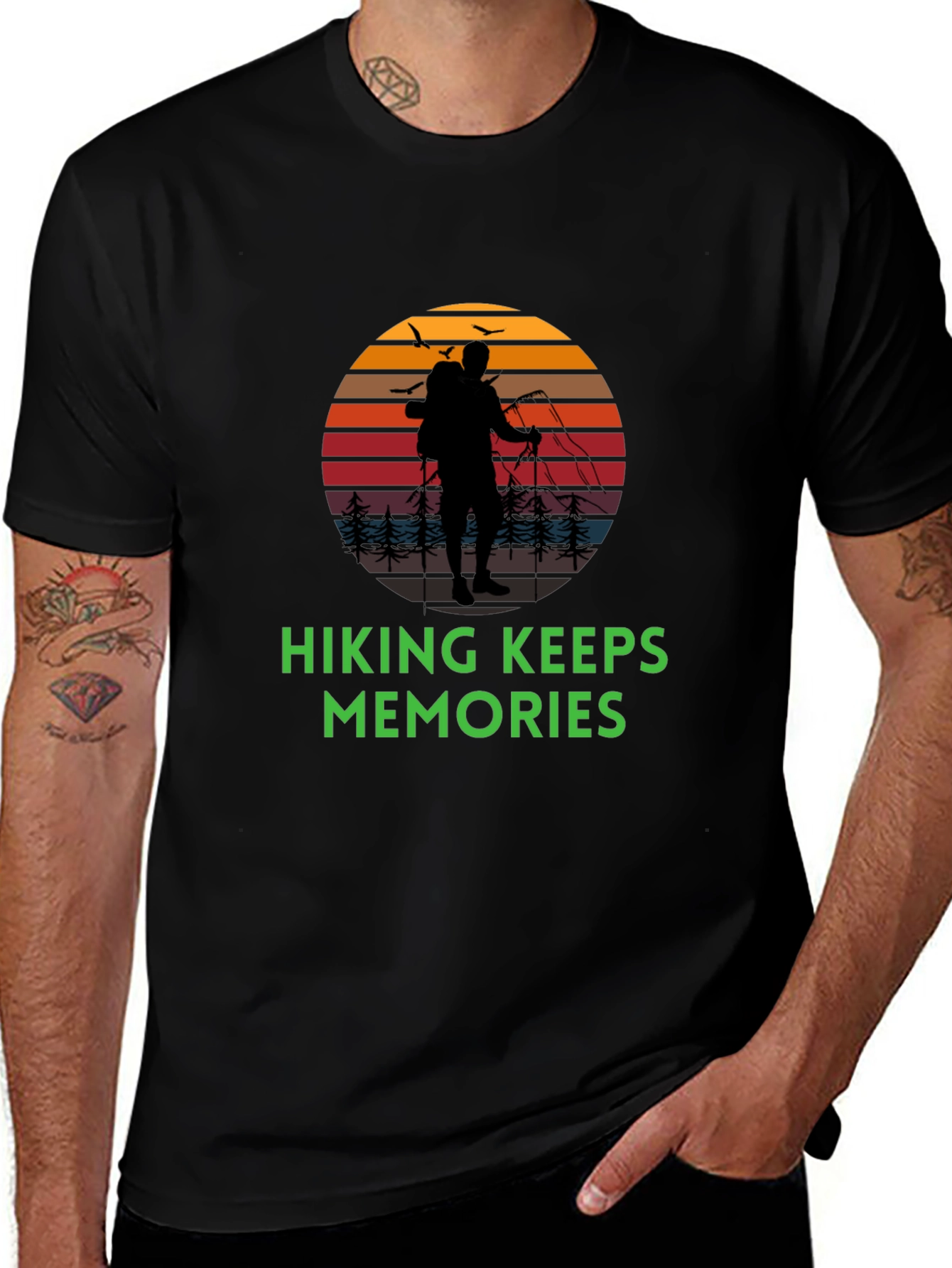 Hiking Keeps Memories T-Shirt - Black