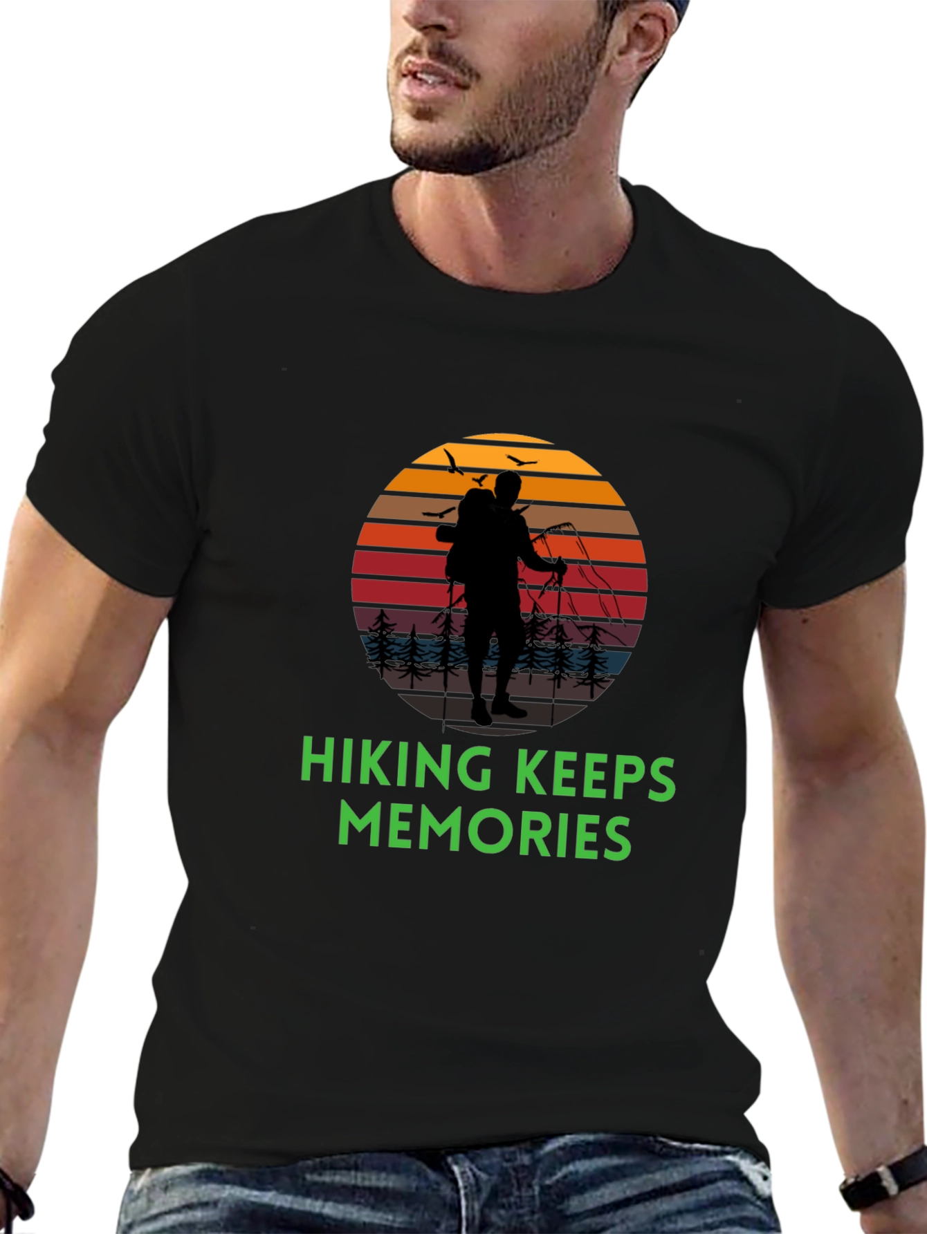 Hiking Keeps Memories T-Shirt - Black