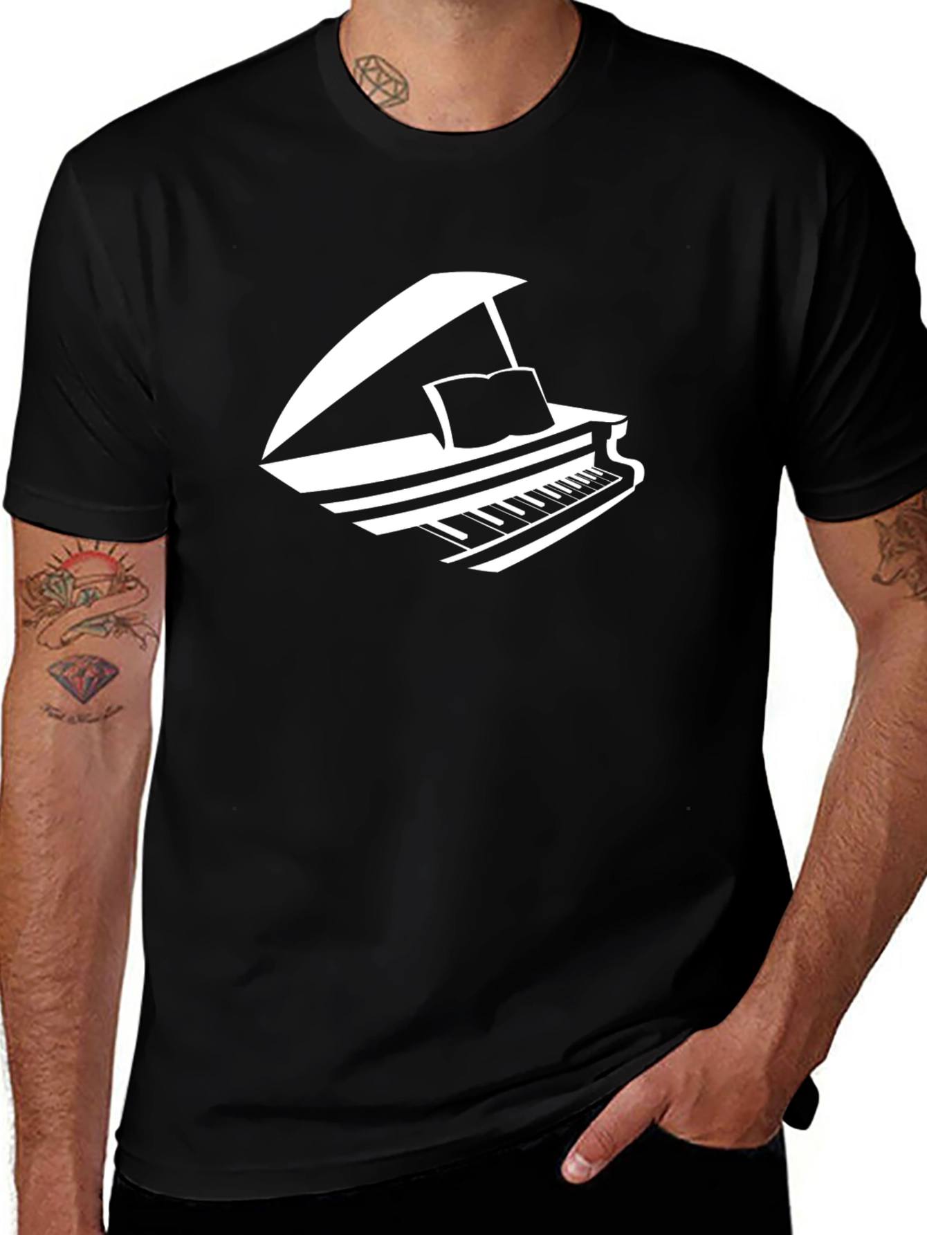 Piano Graphic Tee - Music Lover T-Shirt