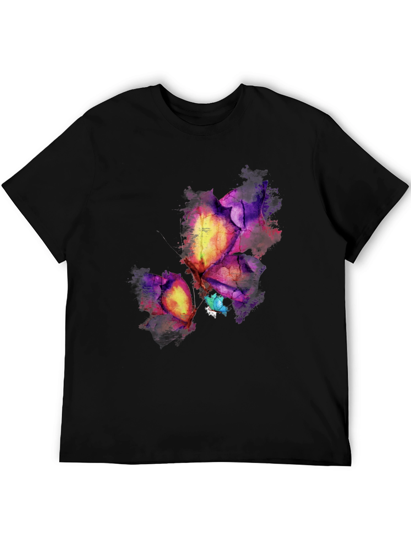 Abstract Butterfly Graphic Black Tee
