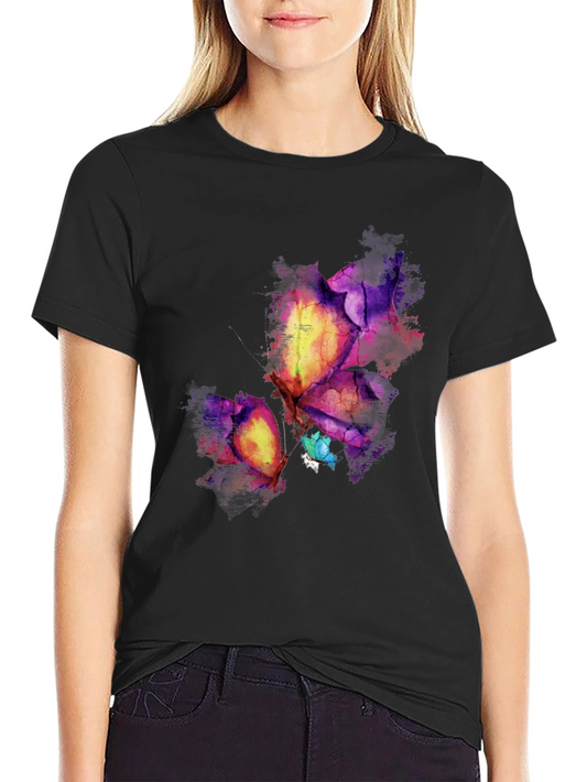 Abstract Butterfly Graphic Black Tee