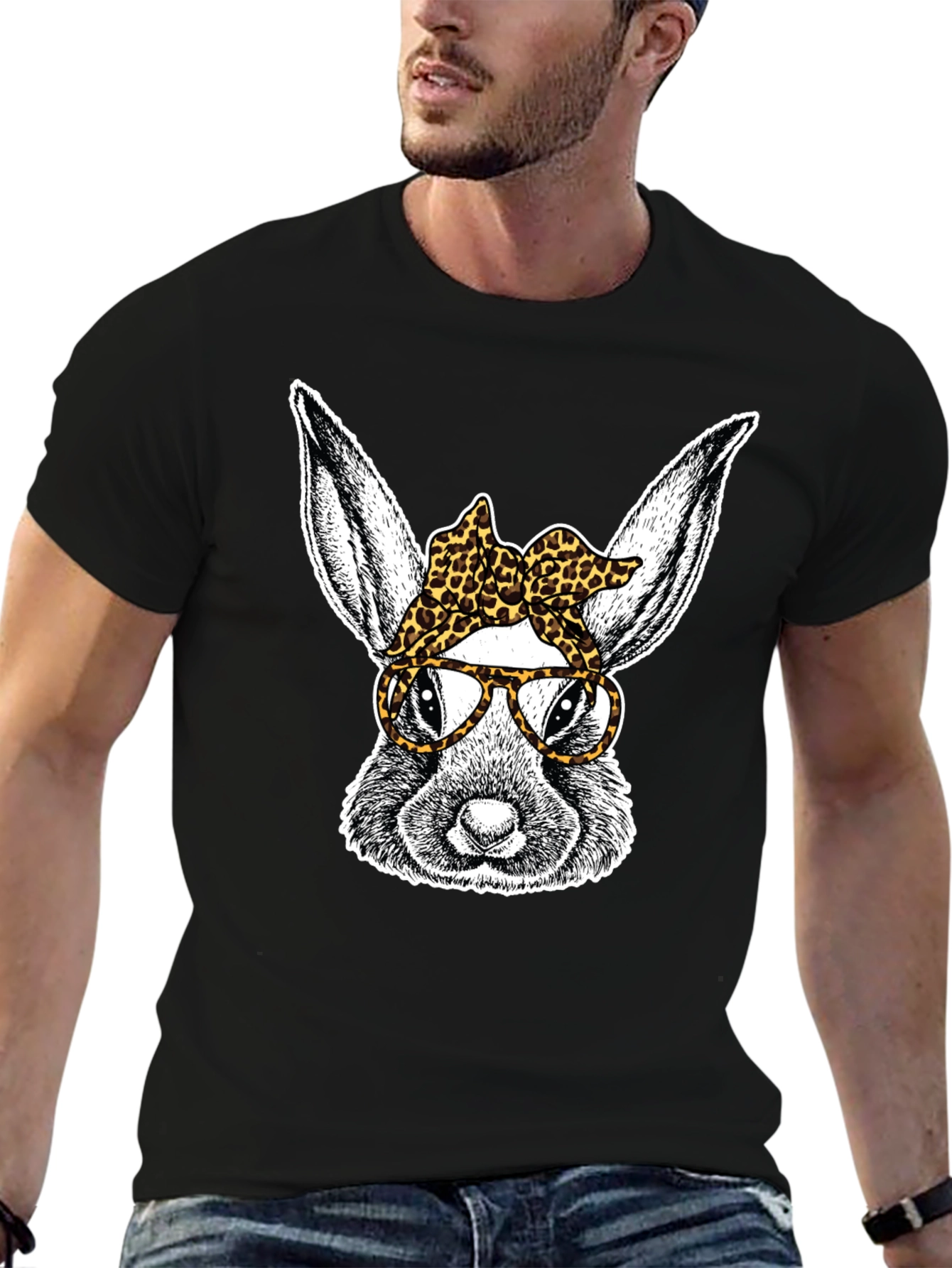 Bunny with Leopard Bandana T-Shirt