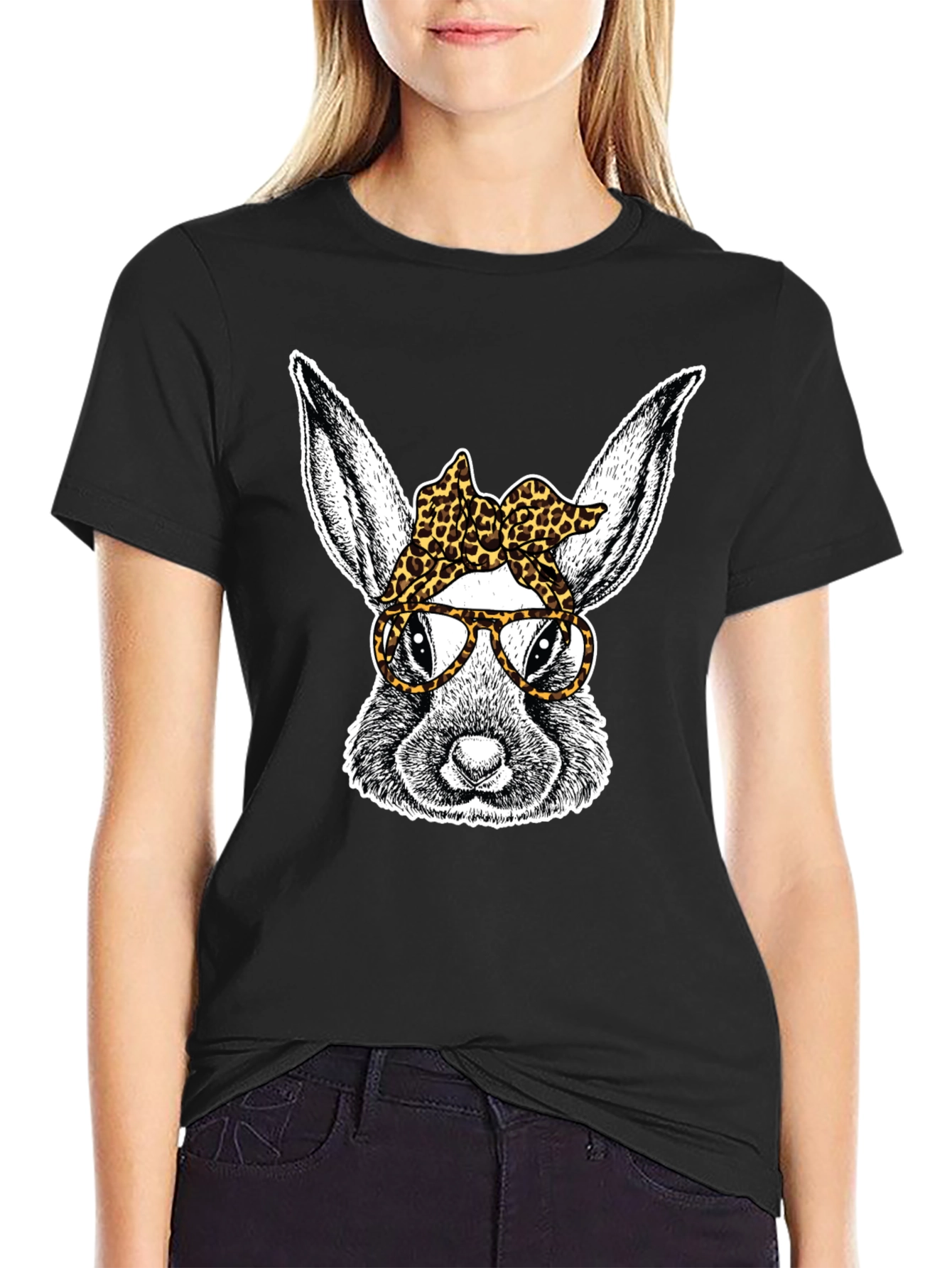 Bunny with Leopard Bandana T-Shirt