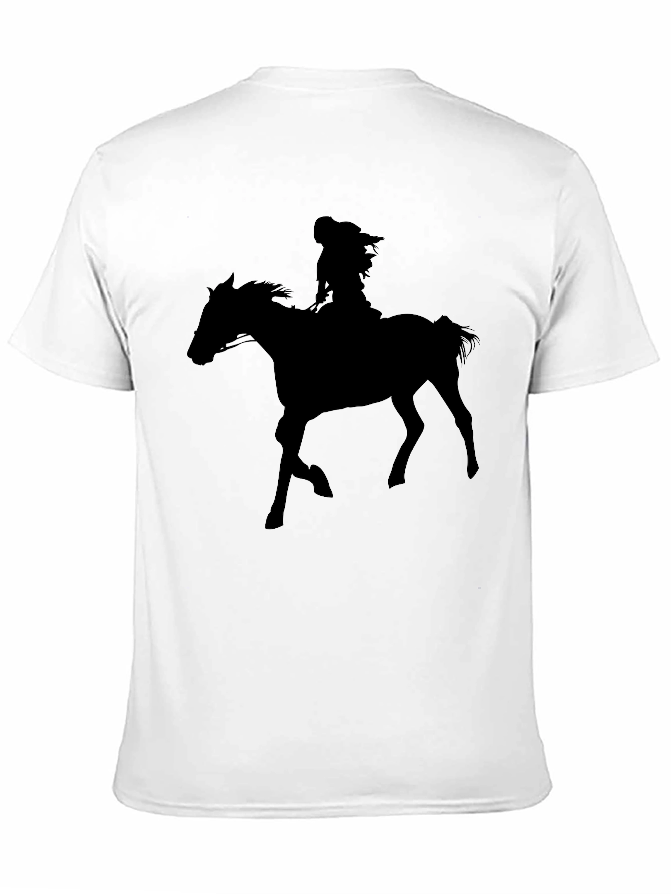 Horse Rider Silhouette Graphic Tee - Black