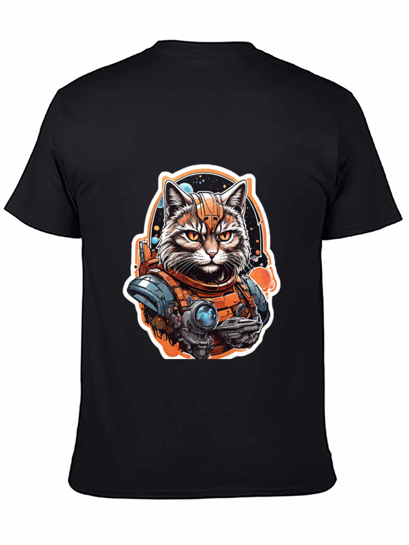 Space Cat Graphic Tee - Galaxy Explorer