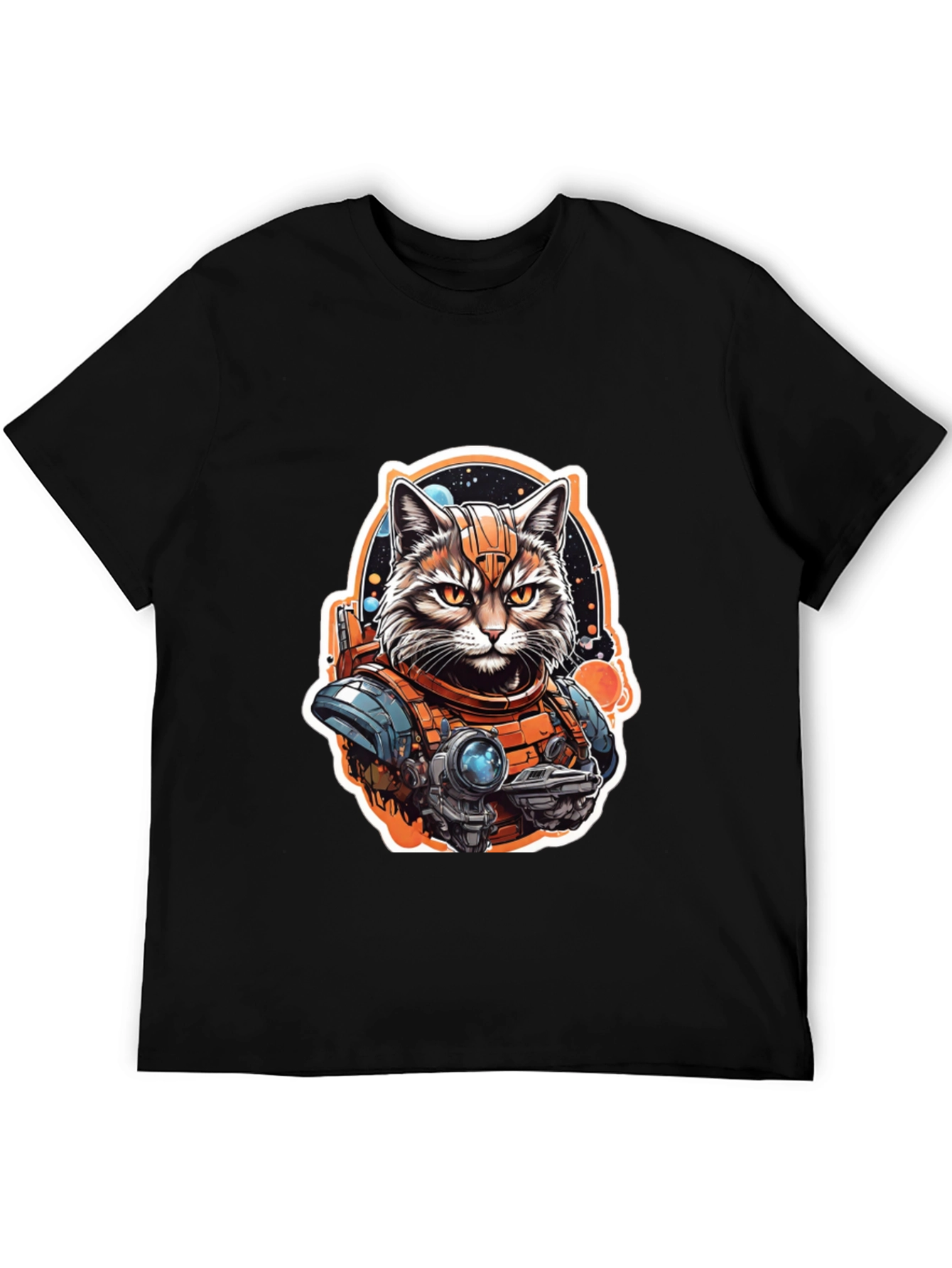 Space Cat Graphic Tee - Galaxy Explorer