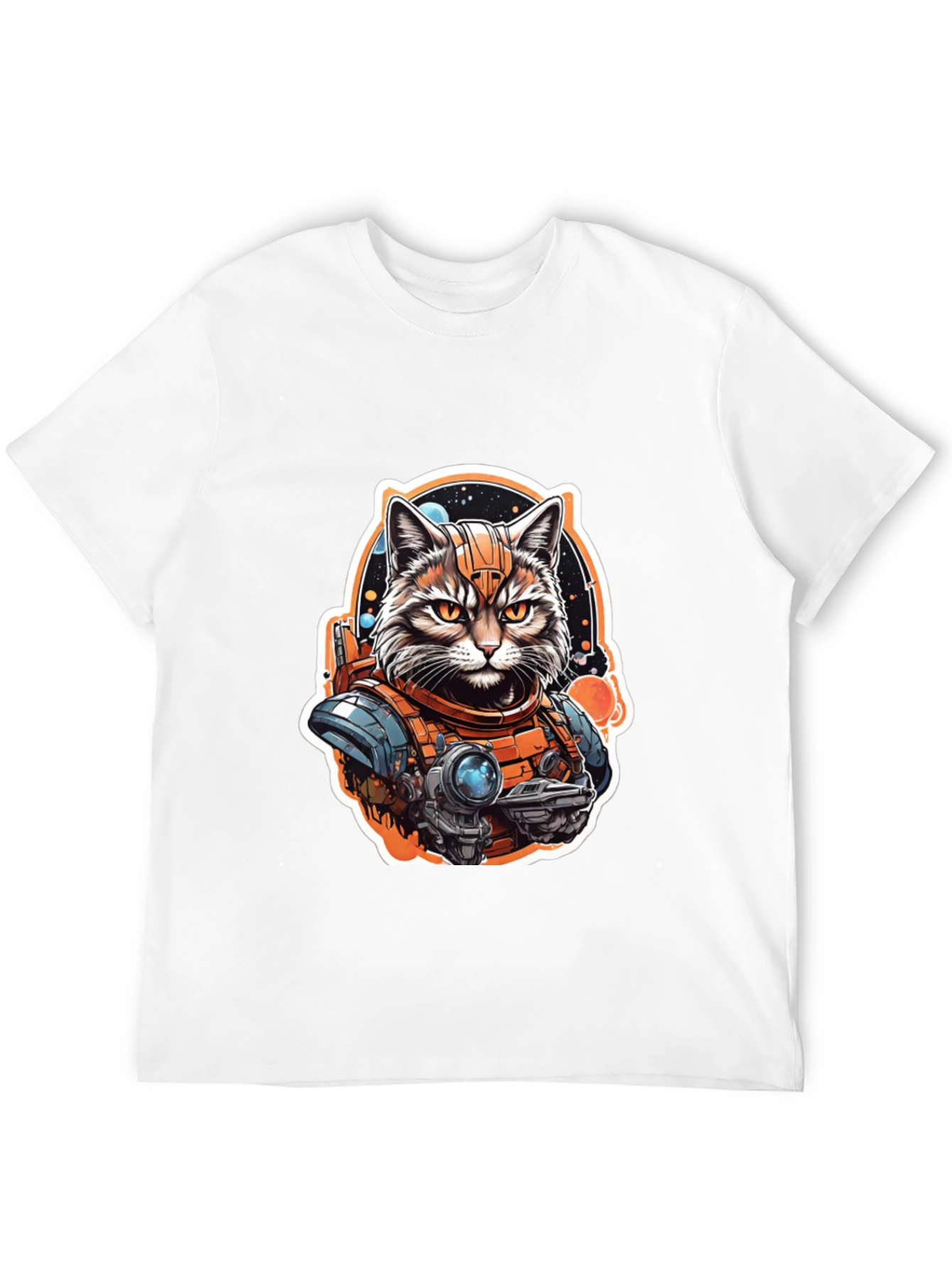 Space Cat Graphic Tee - Galaxy Explorer