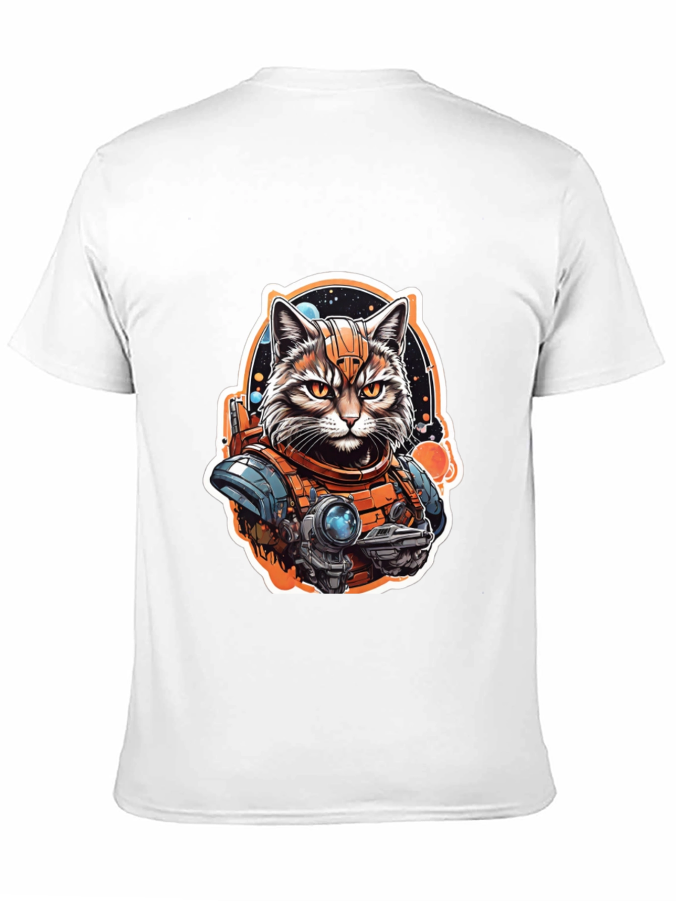 Space Cat Graphic Tee - Galaxy Explorer