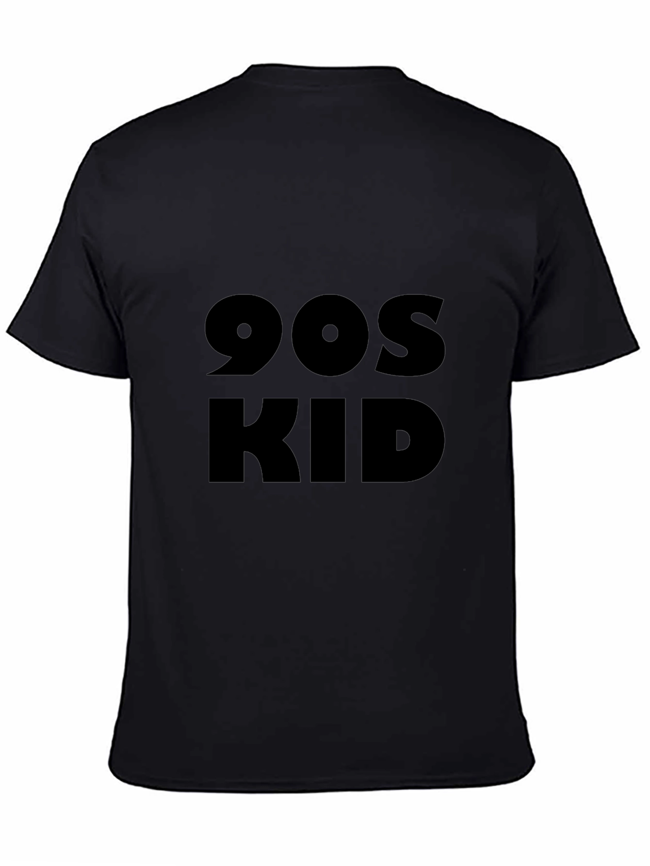 90s Kid Graphic Tee - Black Cotton Casual T-Shirt