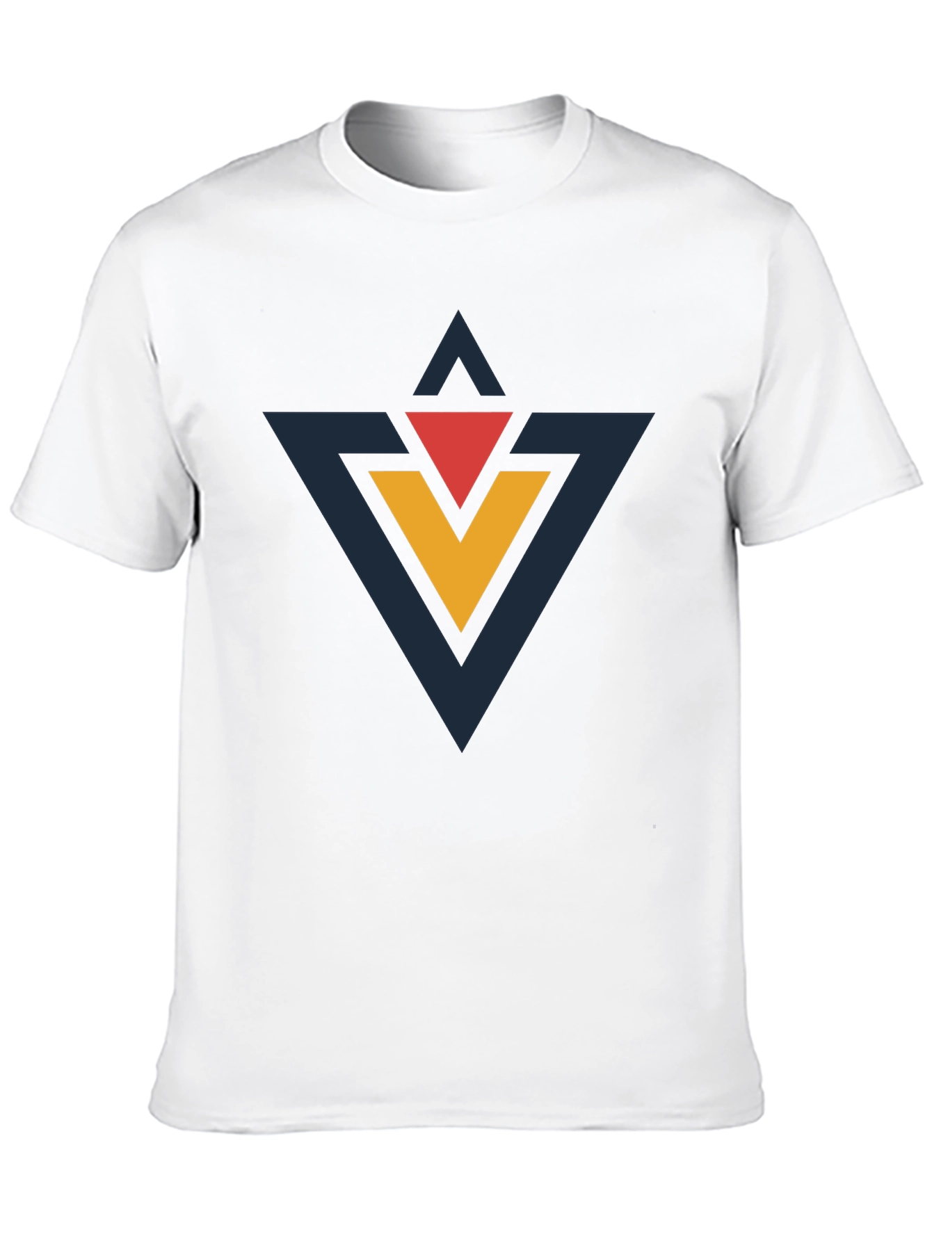 Geometric Triangle Graphic Black T-Shirt