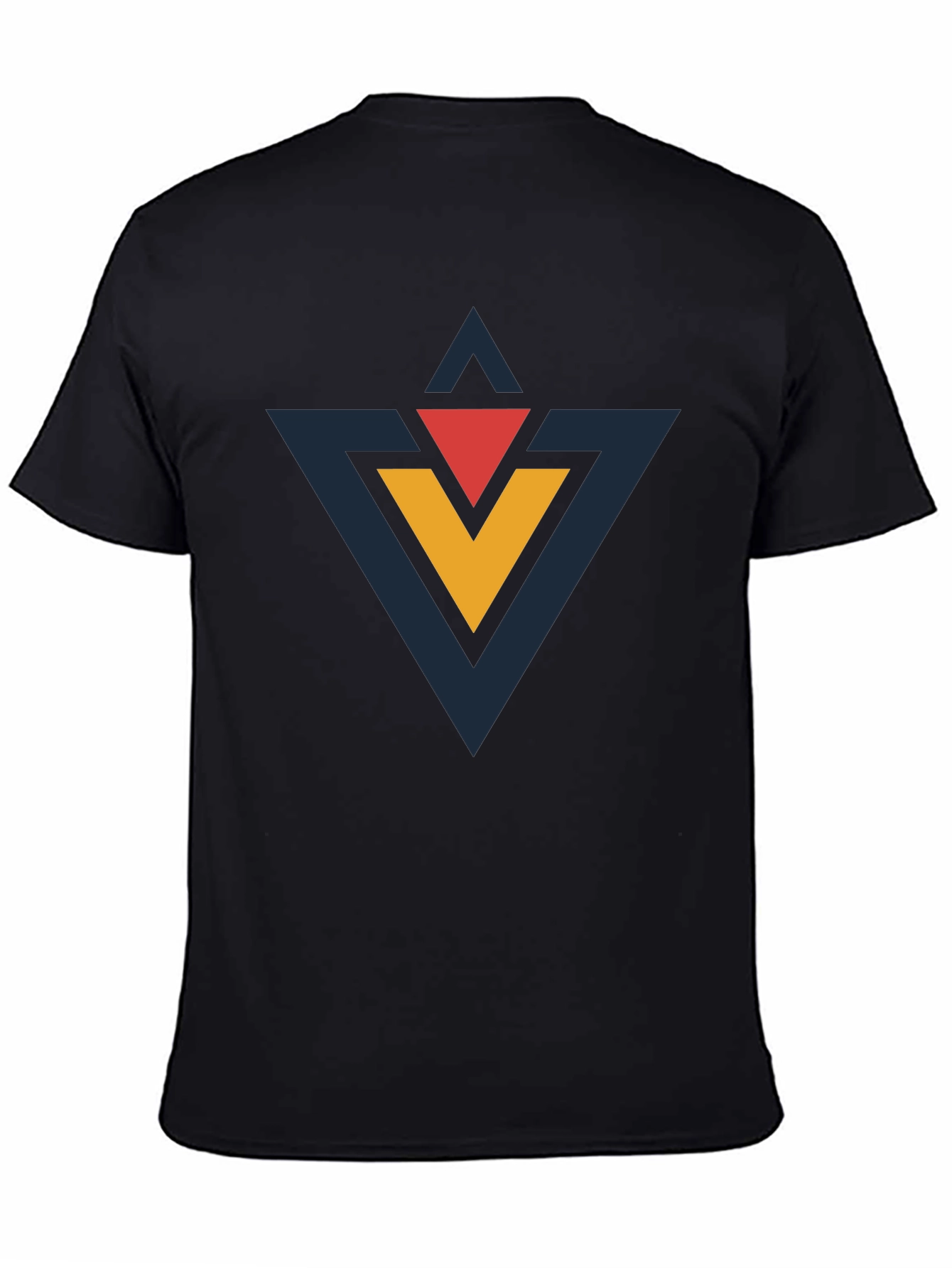Geometric Triangle Graphic Black T-Shirt