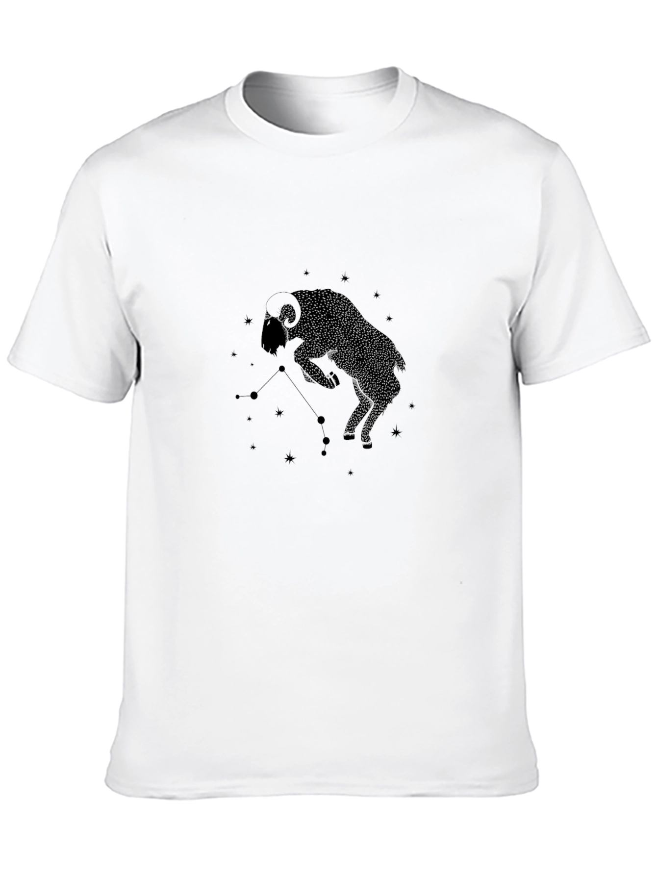 Aries Zodiac Black T-Shirt - Star Sign Ram Tee