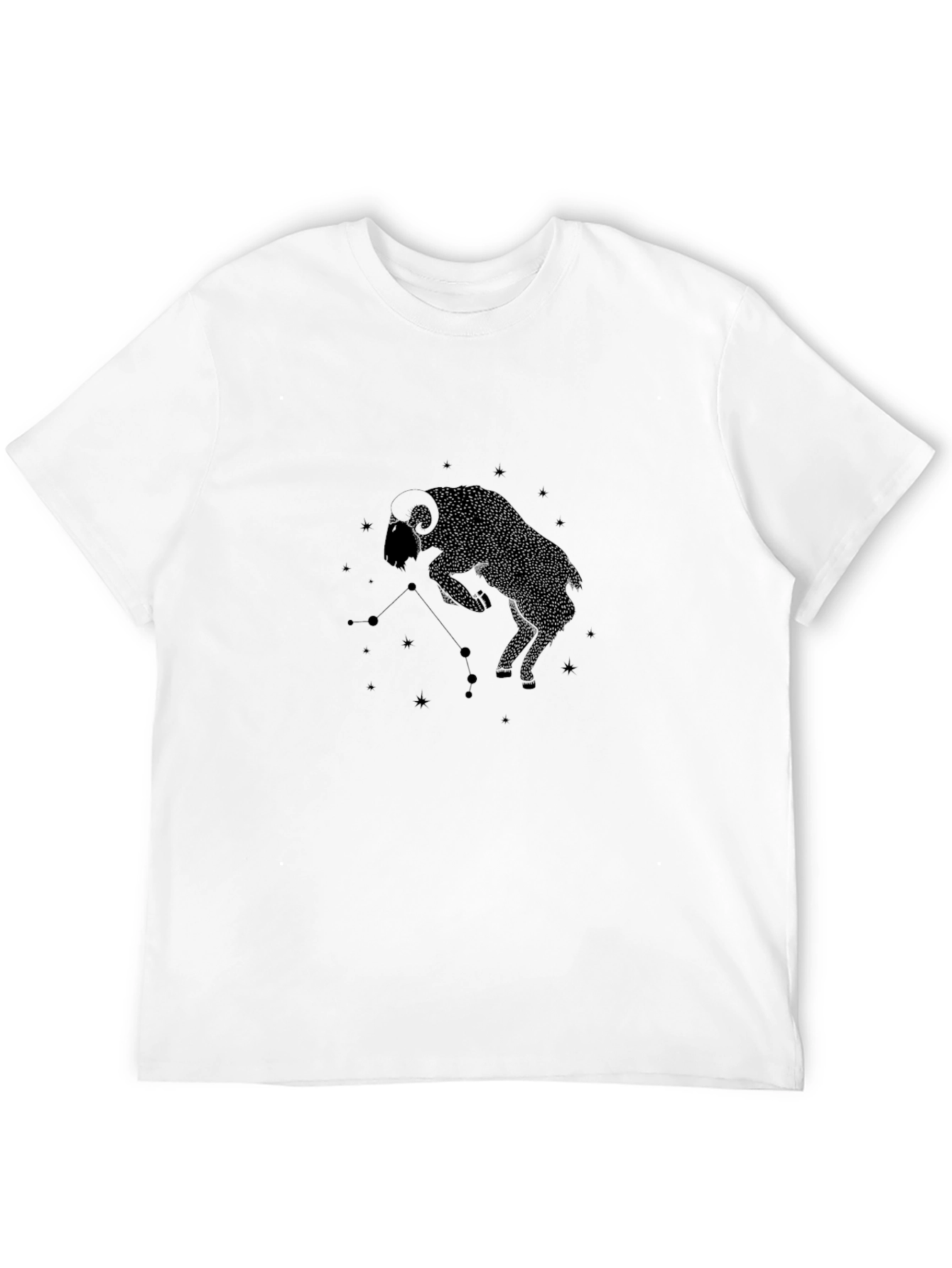 Aries Zodiac Black T-Shirt - Star Sign Ram Tee