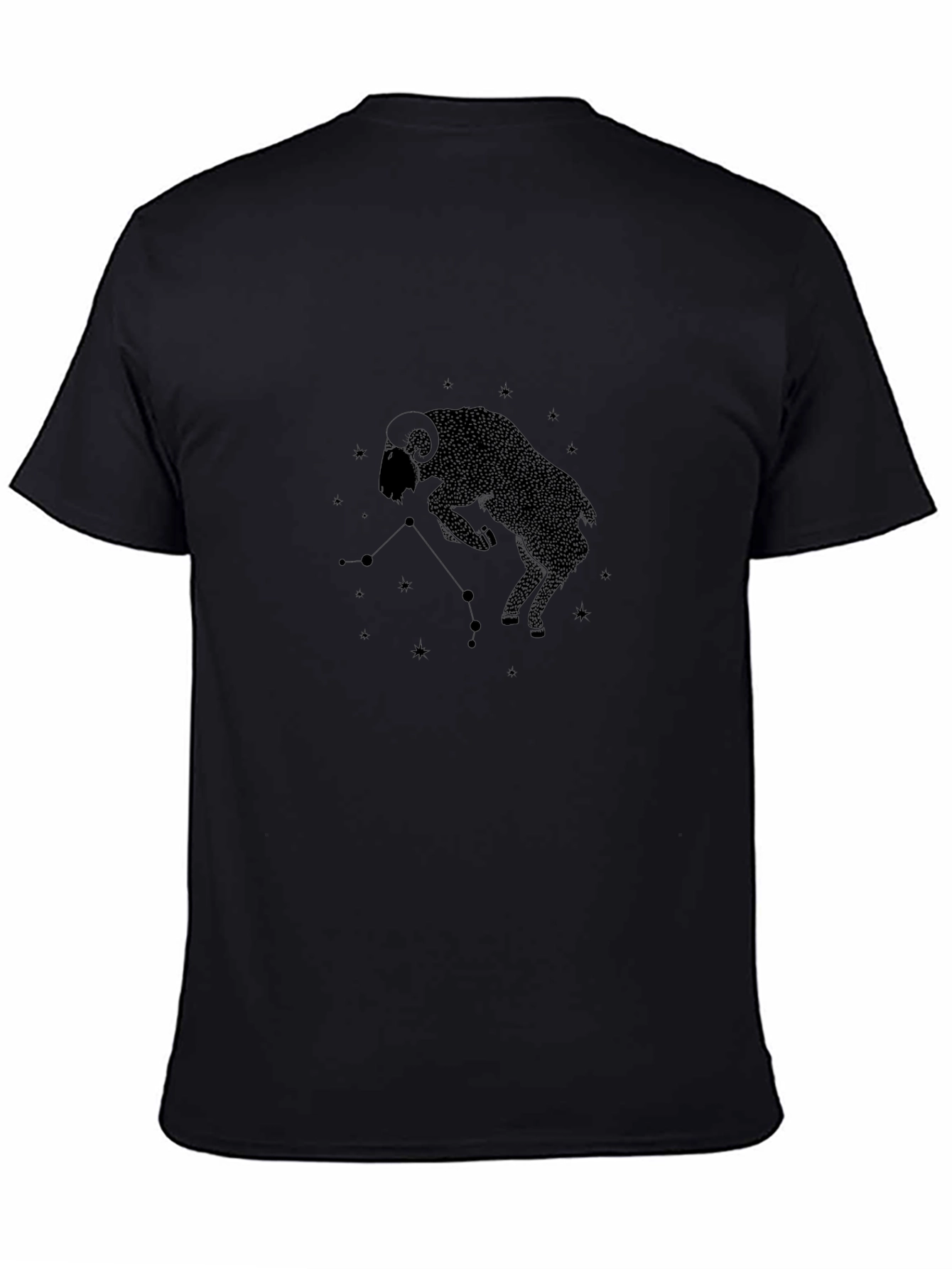 Aries Zodiac Black T-Shirt - Star Sign Ram Tee