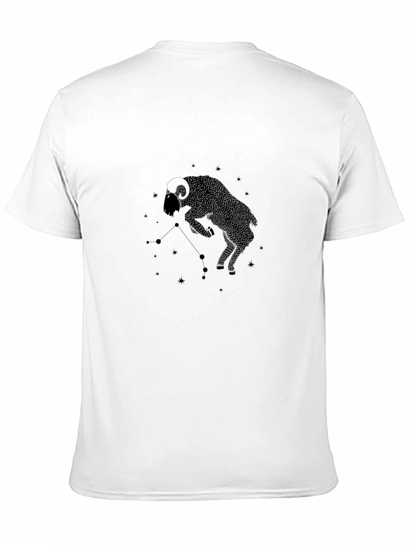 Aries Zodiac Black T-Shirt - Star Sign Ram Tee