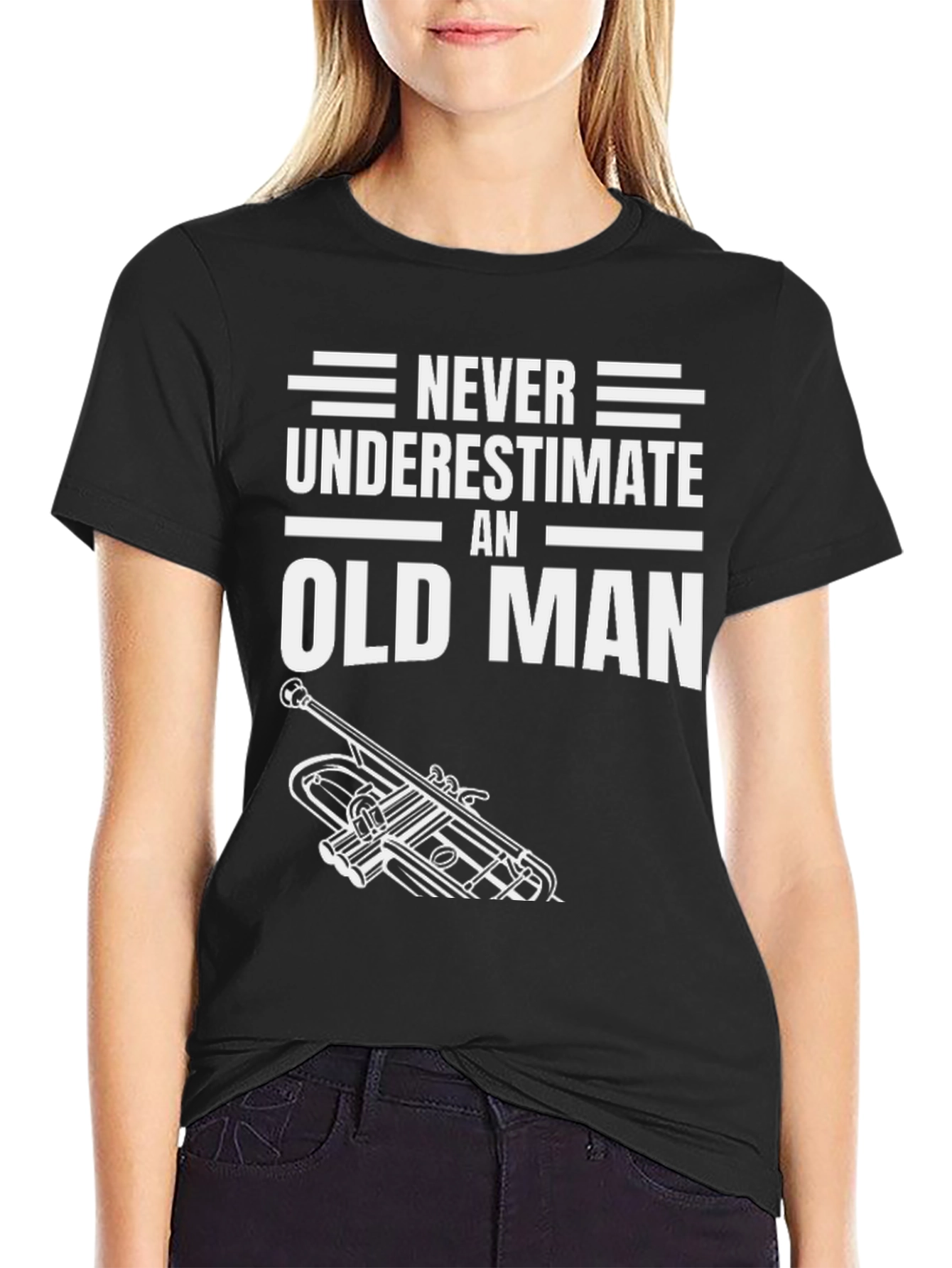 Never Underestimate an Old Man Trumpet T-Shirt