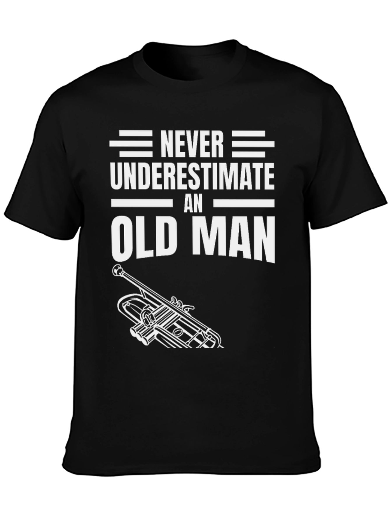 Never Underestimate an Old Man Trumpet T-Shirt