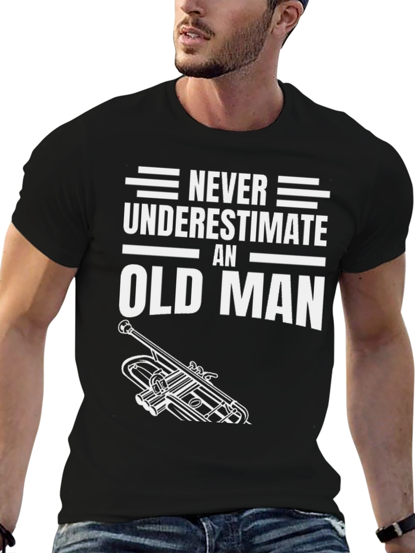 Never Underestimate an Old Man Trumpet T-Shirt