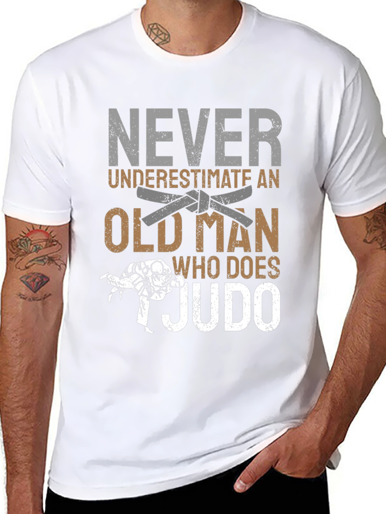 Never Underestimate Judo Old Man T-Shirt