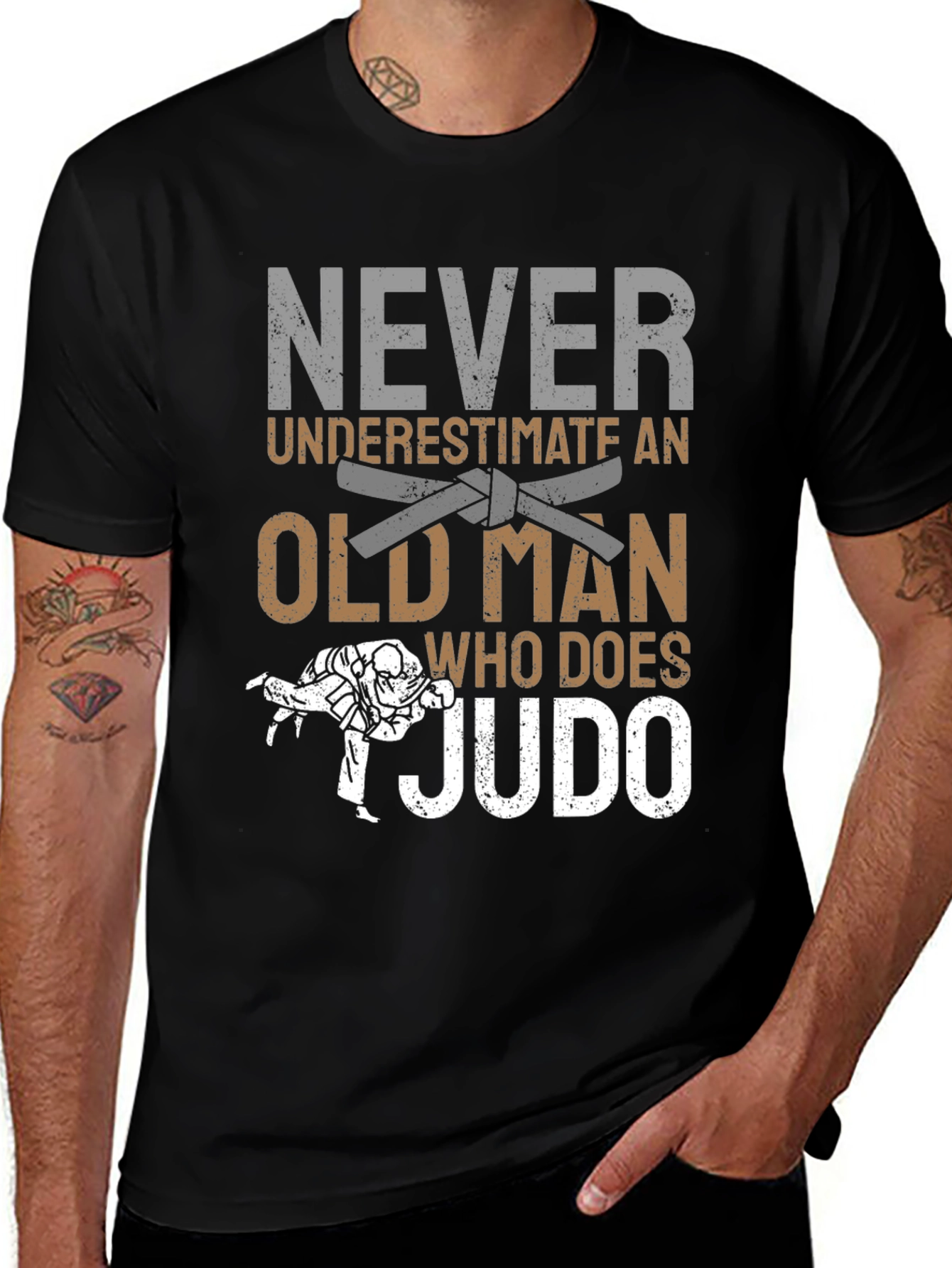 Never Underestimate Judo Old Man T-Shirt