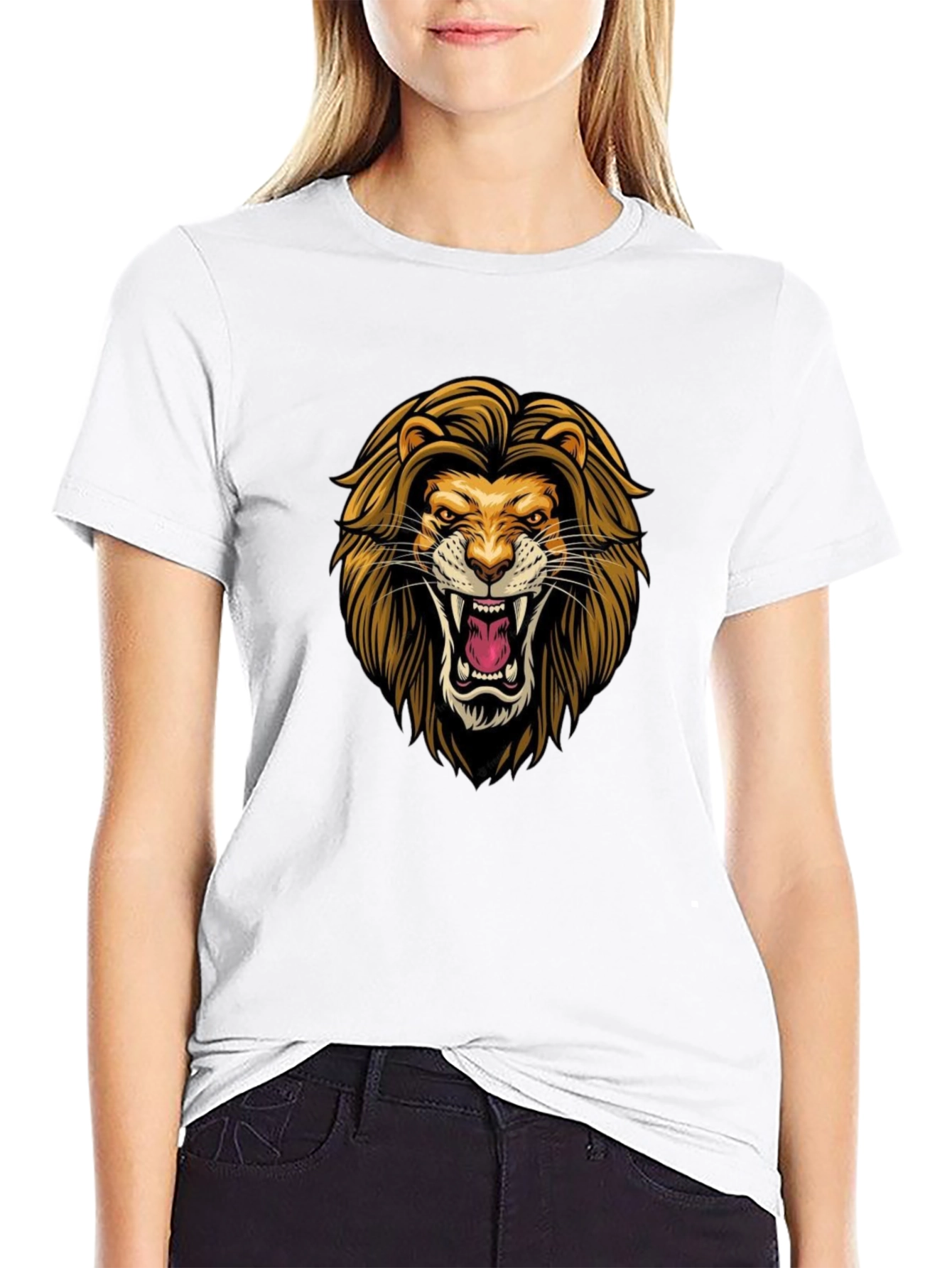 Lion Graphic Black T-Shirt - Fierce Style