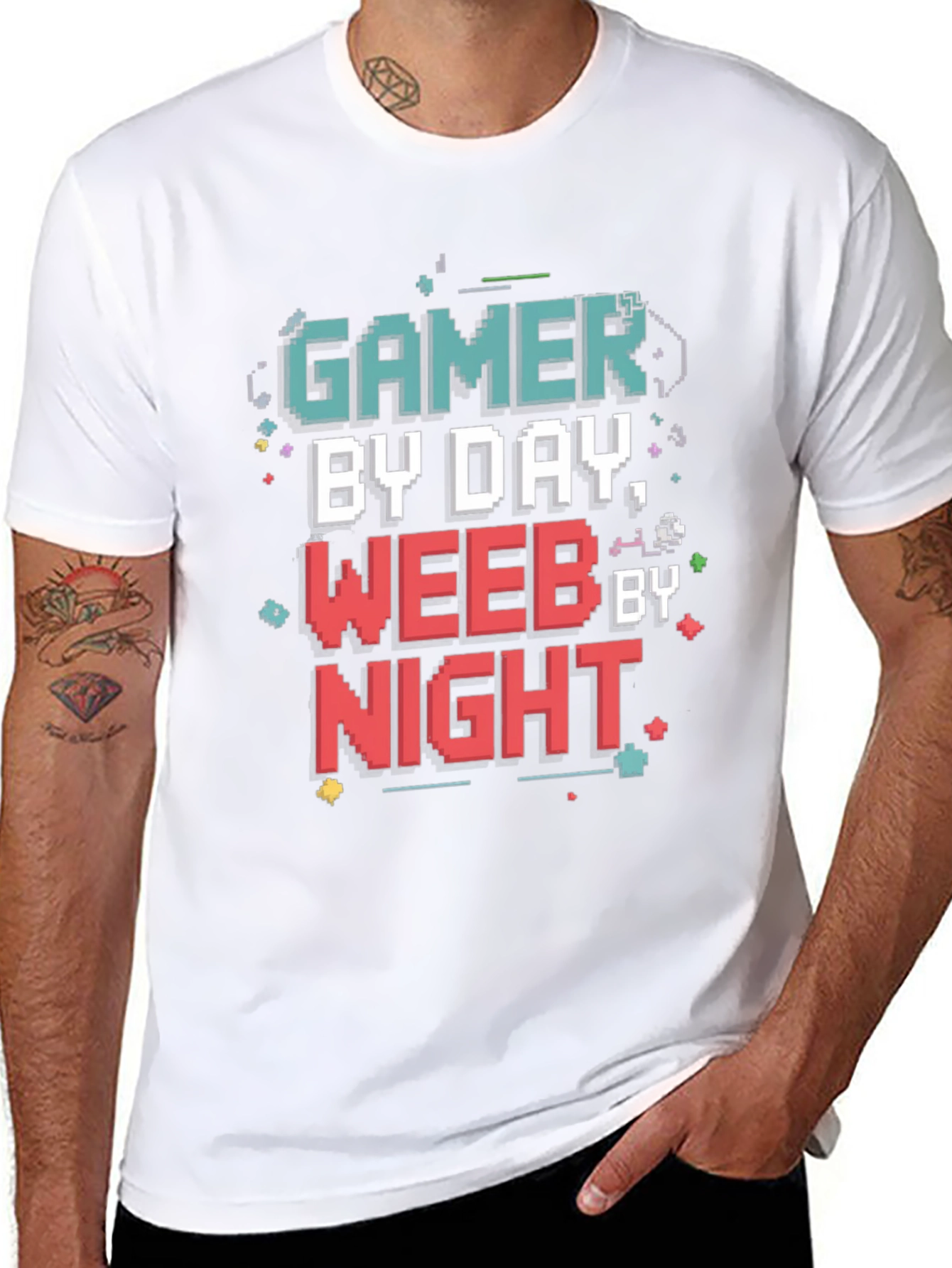 Gamer By Day Weeb By Night Black T-Shirt