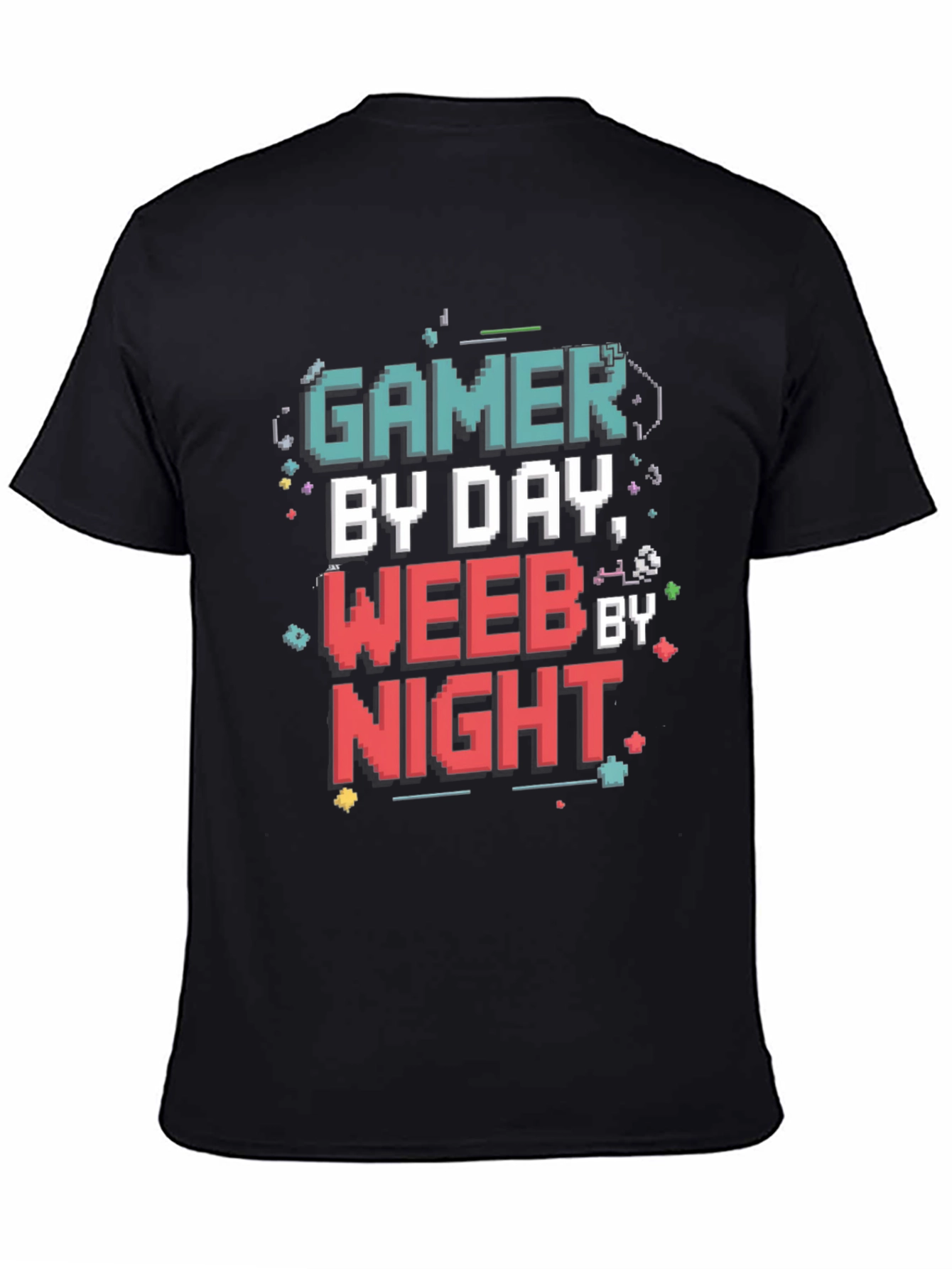 Gamer By Day Weeb By Night Black T-Shirt